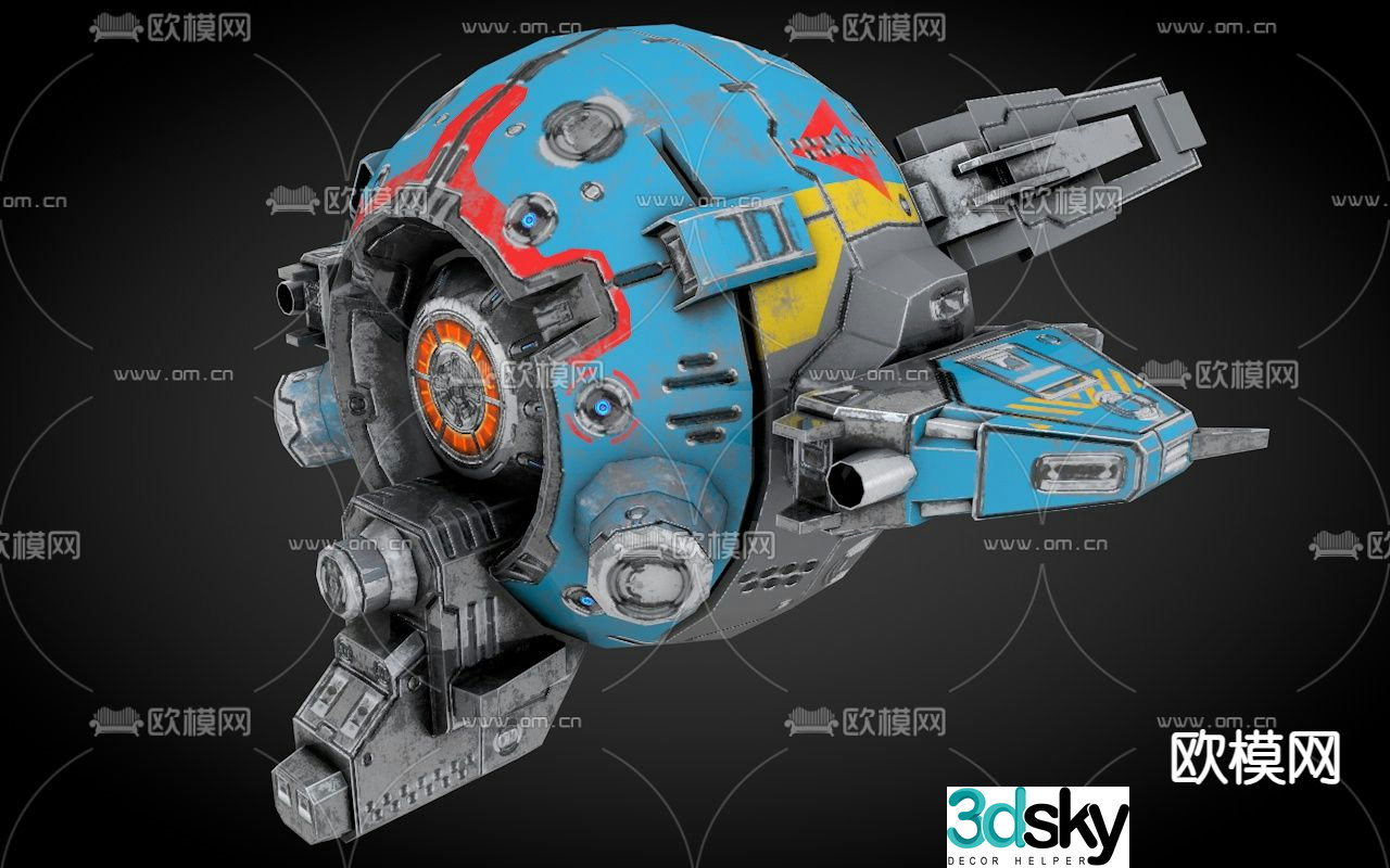Sci-fi aircraft spaceship alien battleship 3d model