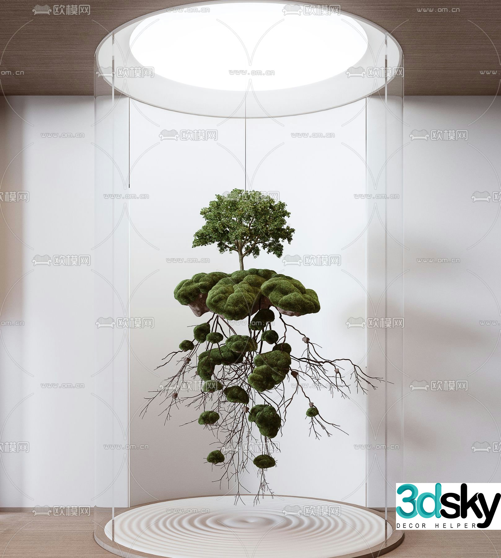 Indoor landscaping green plant landscape hanging plant 3d model