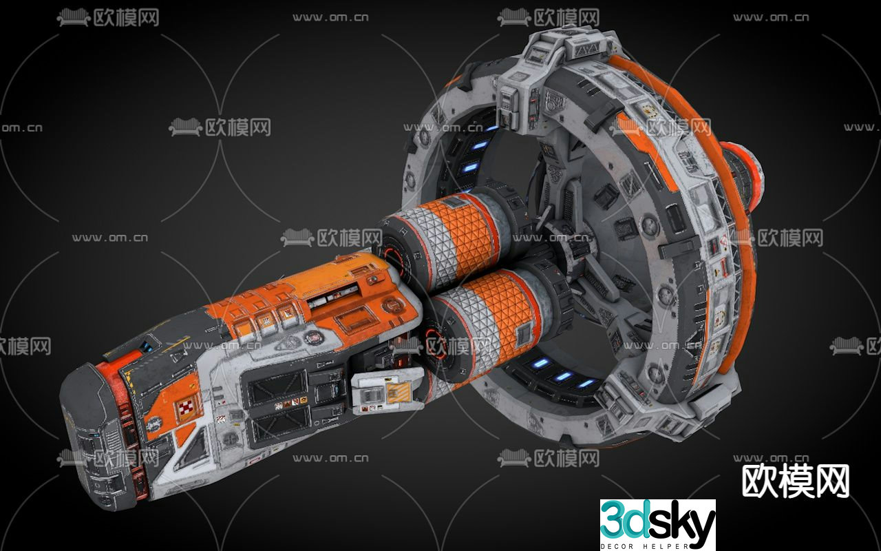 Sci-fi aircraft spaceship alien battleship 3d model