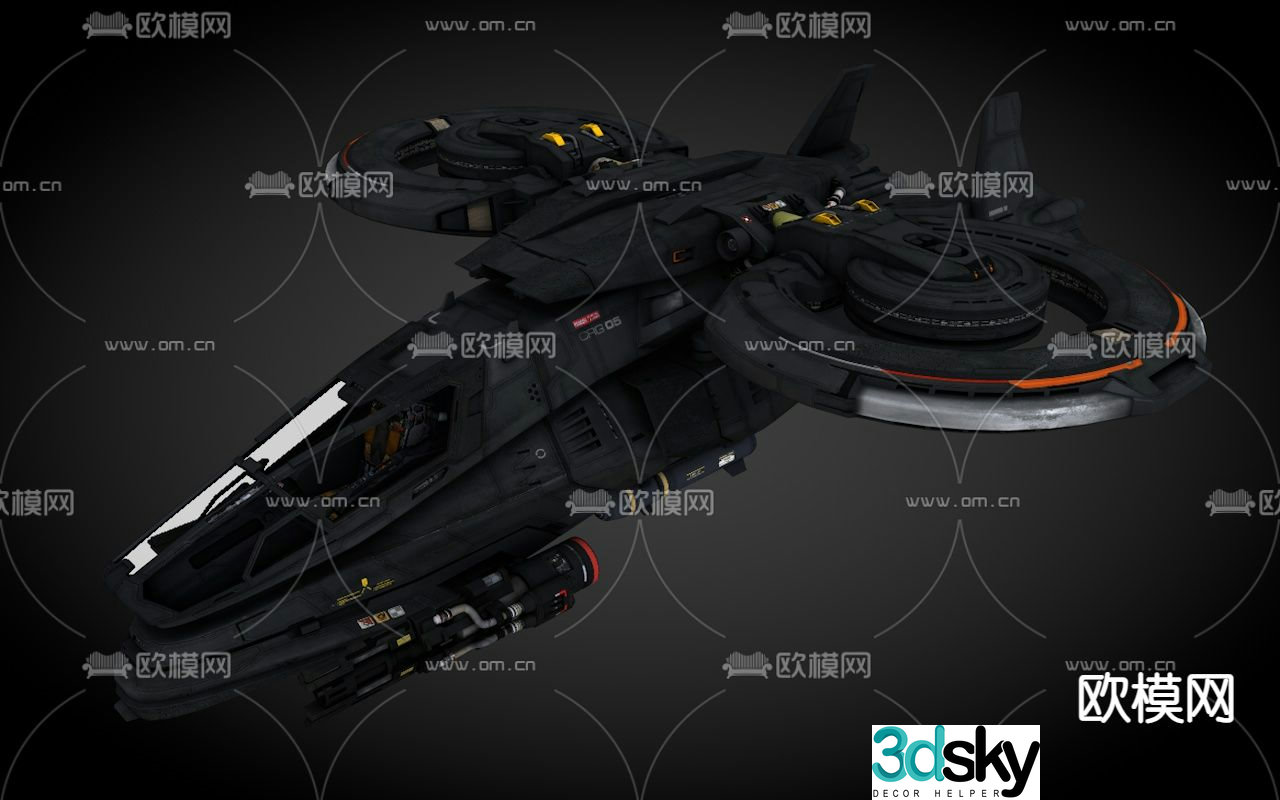 Sci-fi aircraft spaceship alien battleship 3d model