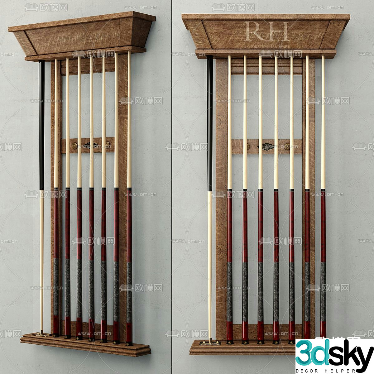 Billiard cue billiard cue stand 3d model