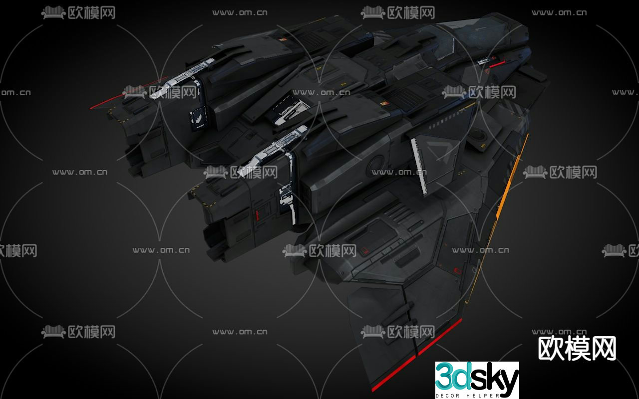 Sci-fi aircraft spaceship alien battleship 3d model