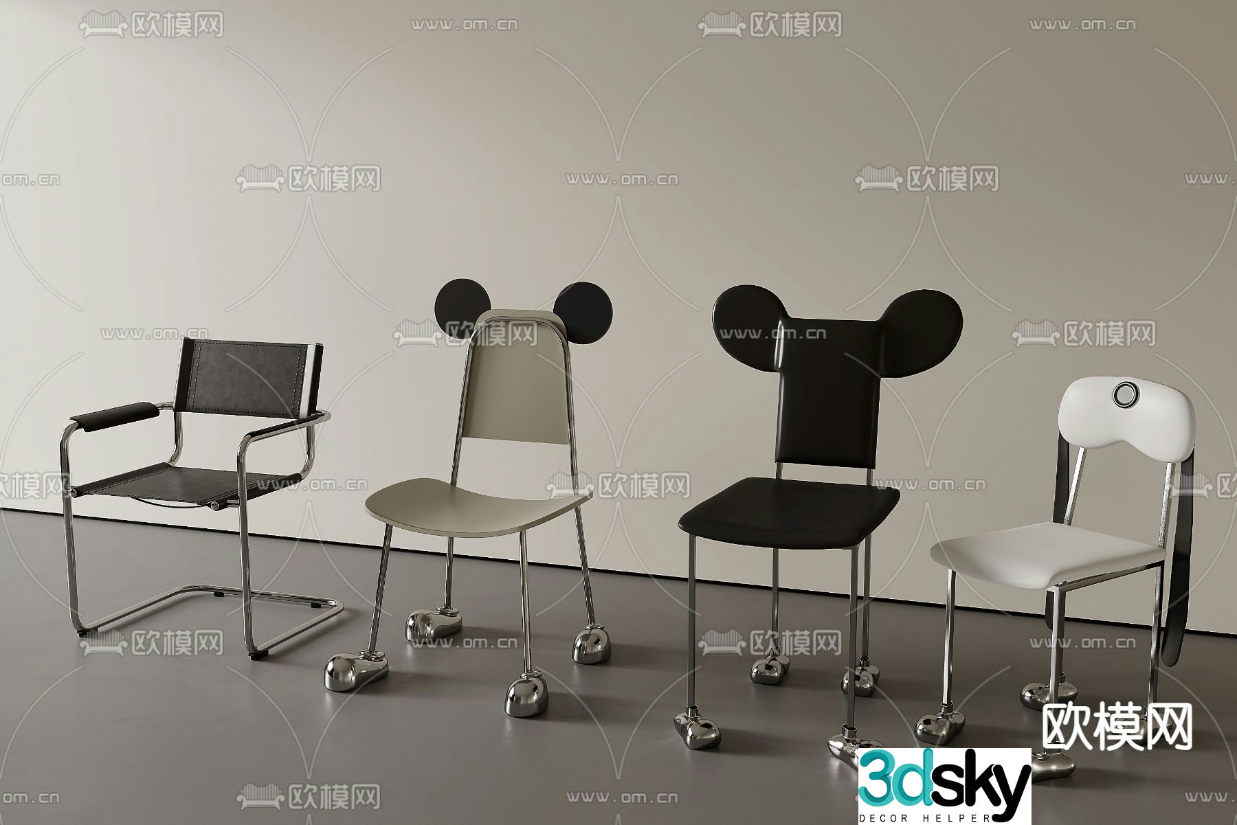 Children’s chair Mickey chair Dog chair Cartoon chair 3d model