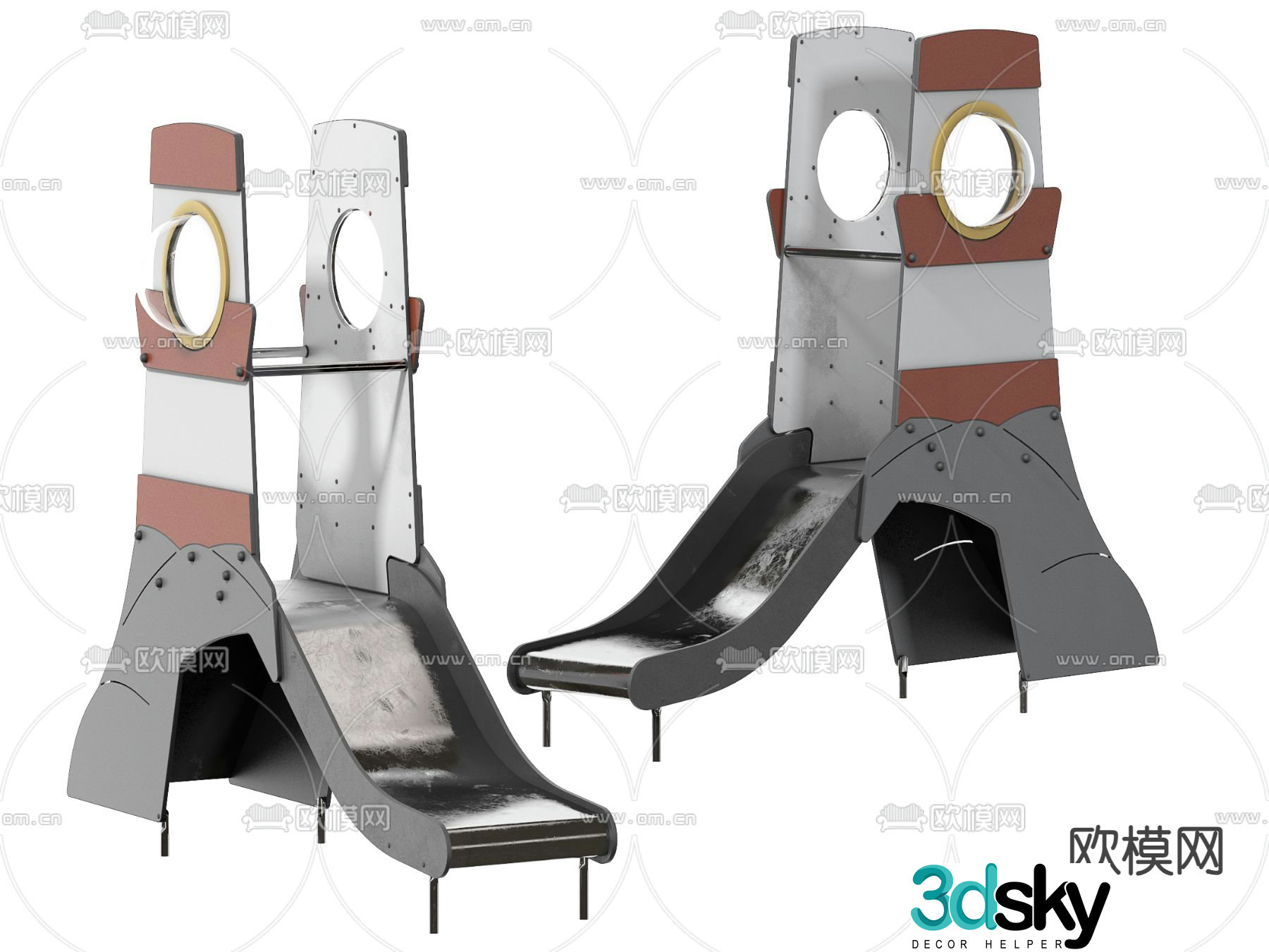 Amusement equipment slide 3d model