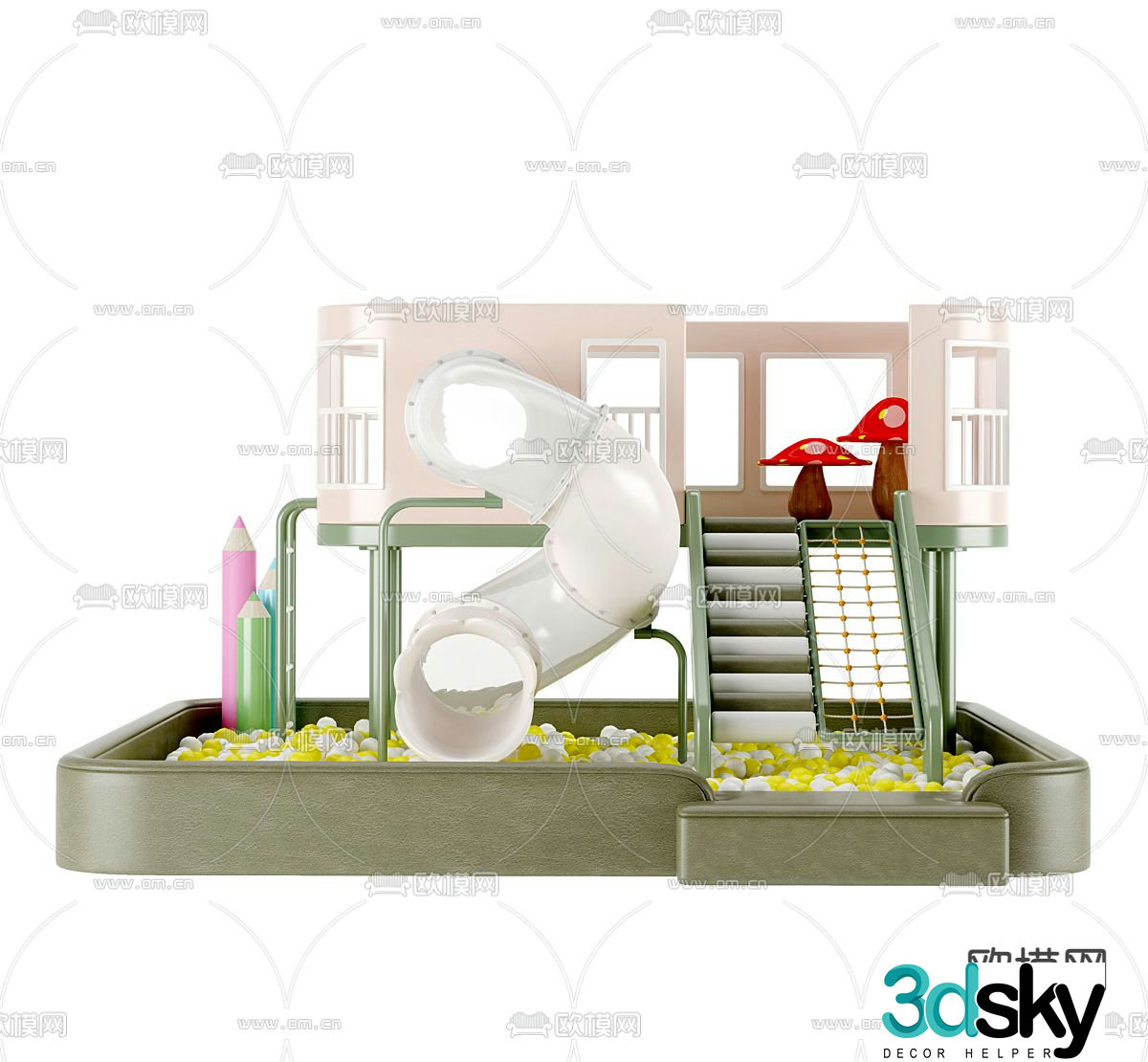 Amusement equipment children's slide 3d model