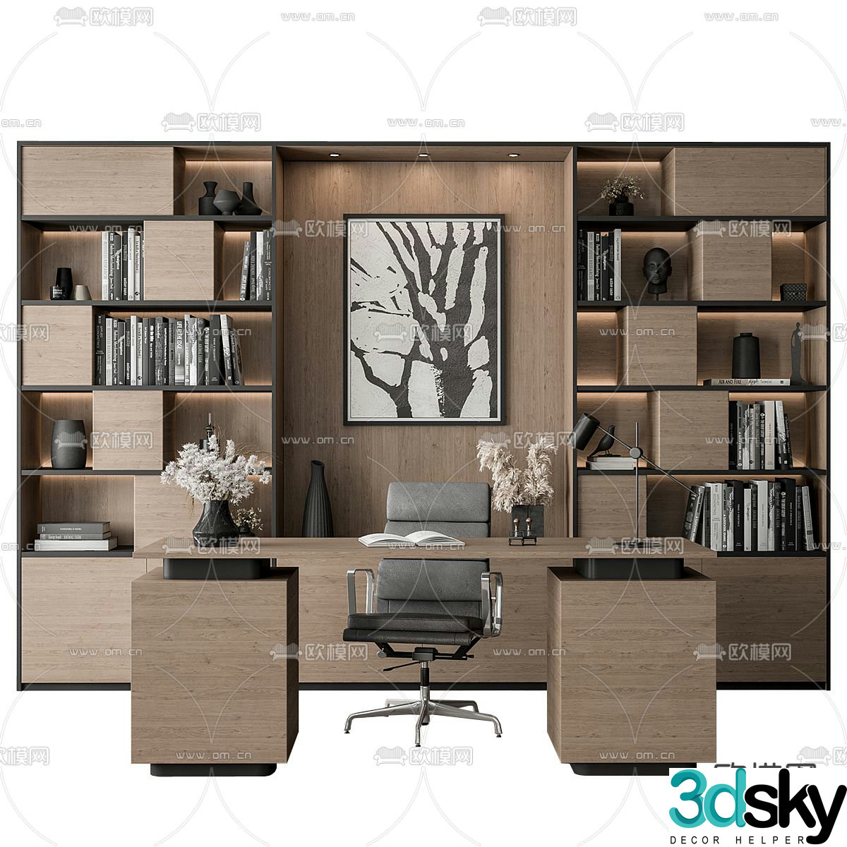 Desk desk desk decorative cabinet 3d model