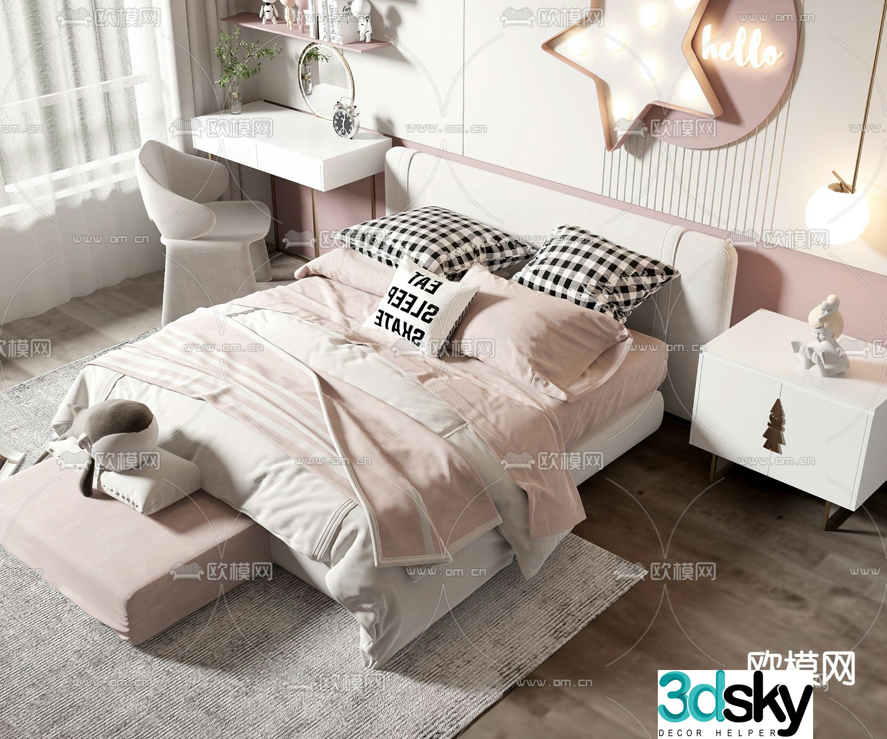 Modern children’s bed 3d model
