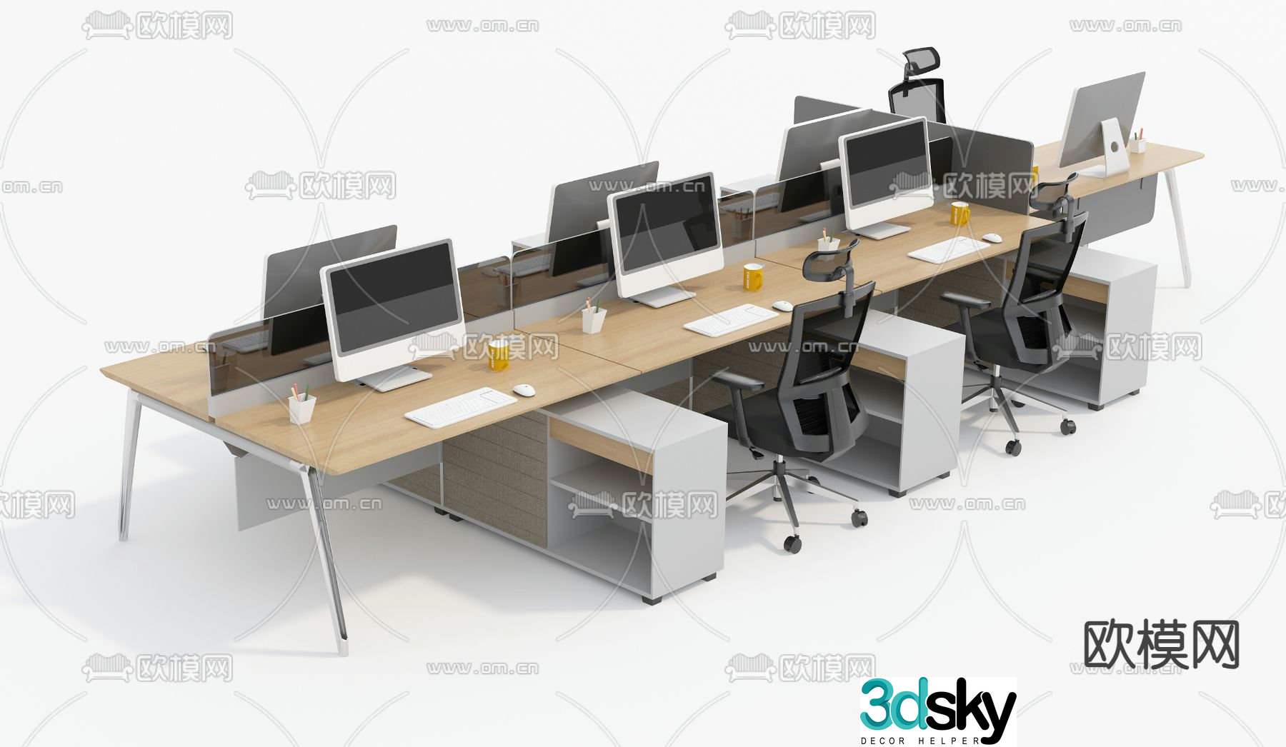 desk work station position card position 3d model