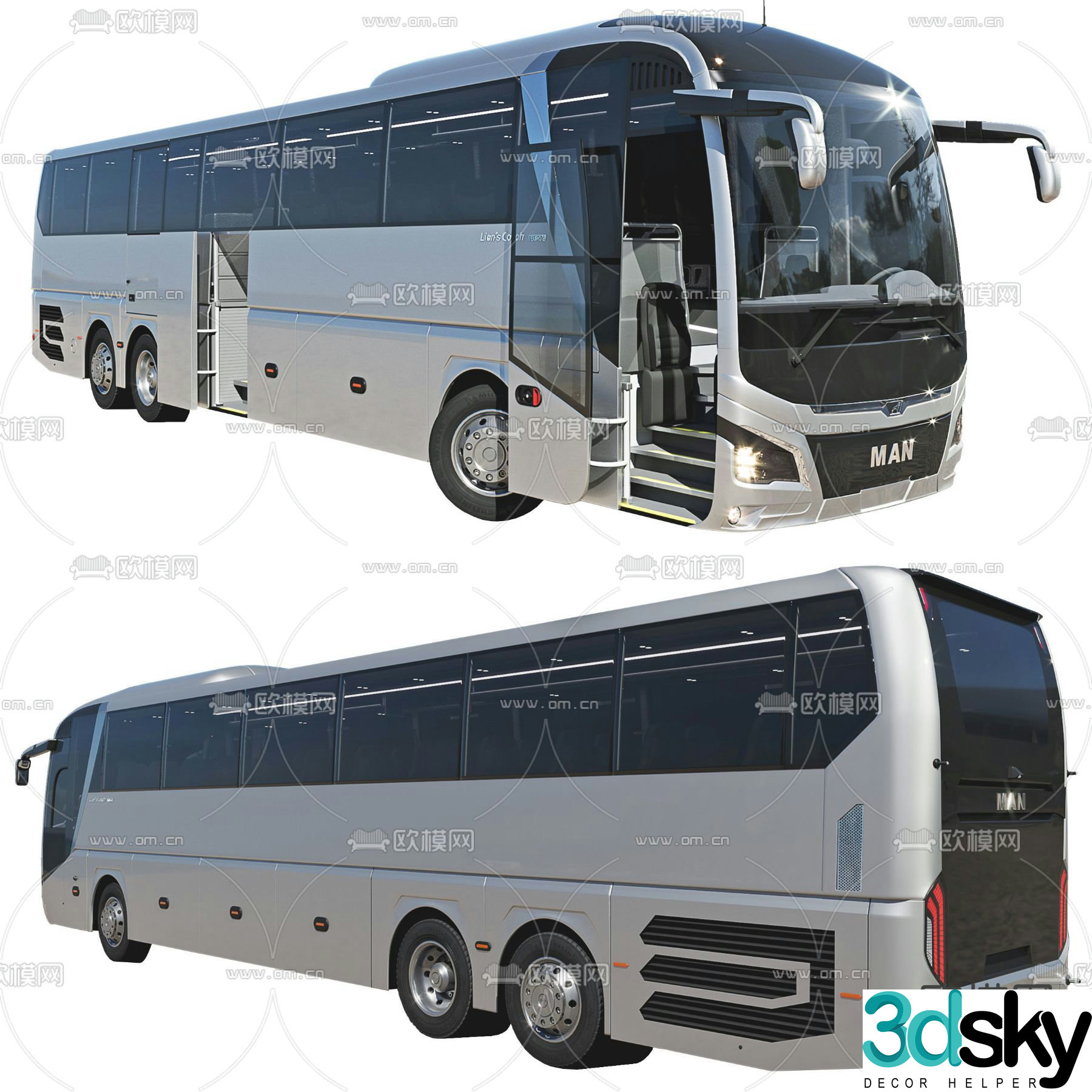 Passenger bus coach bus 3d model