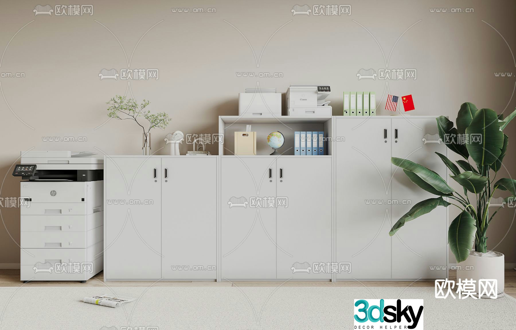 File cabinet filing cabinet copier 3d model