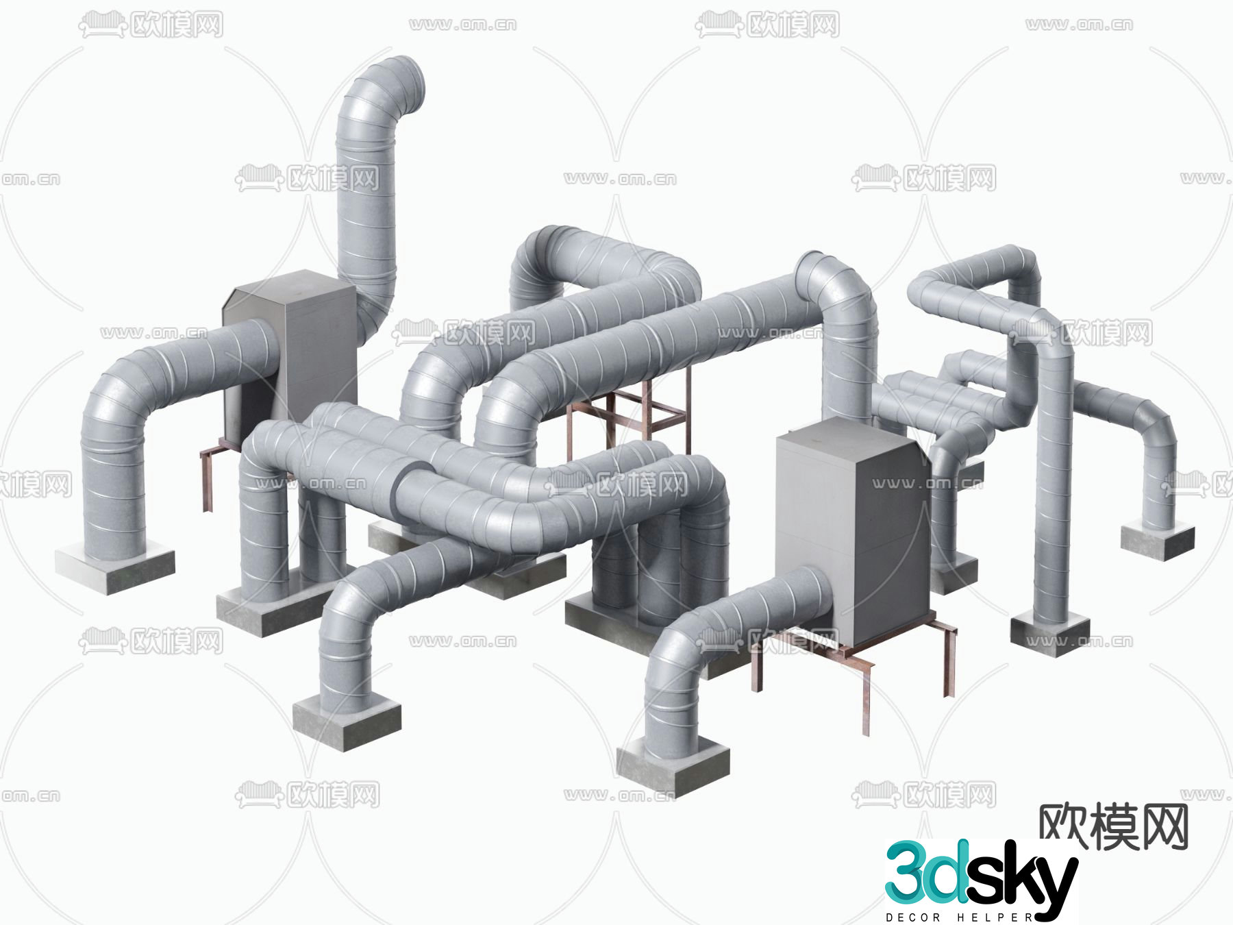 Chimney pipe flue 3d model