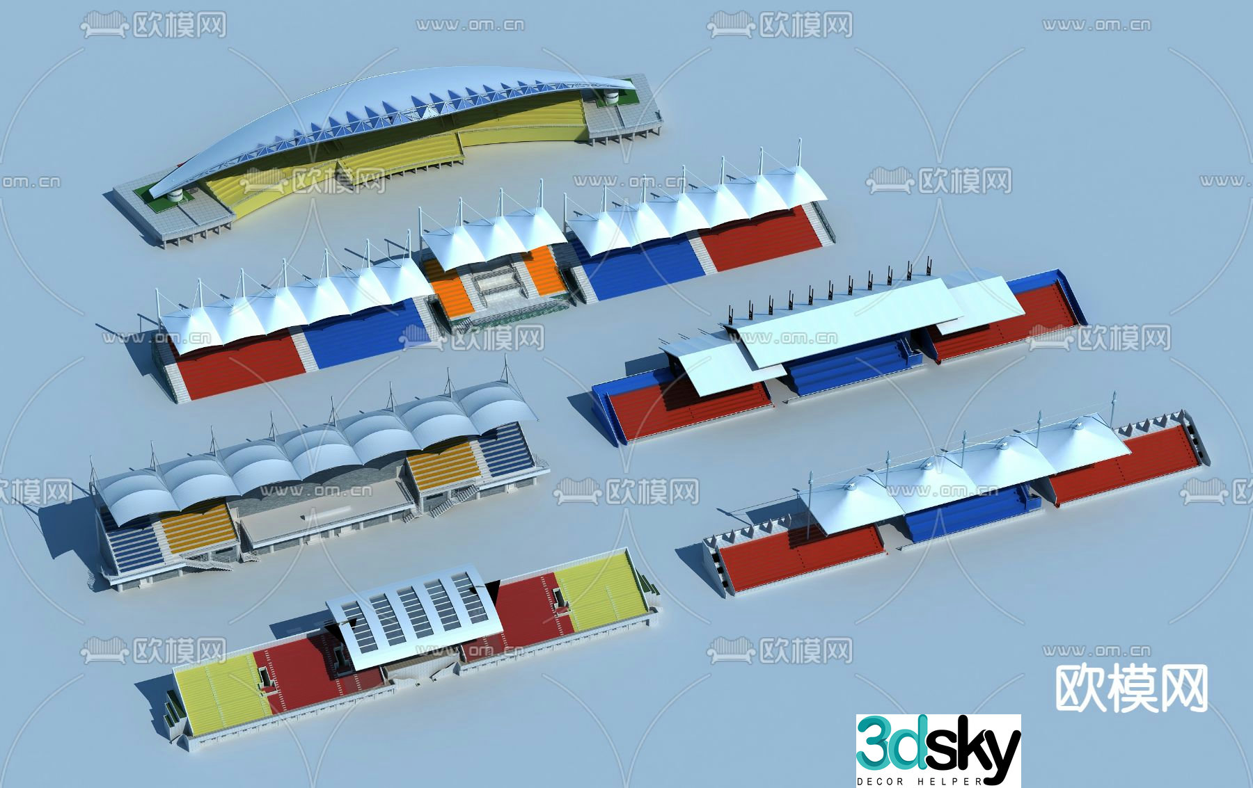 Sports stand, performance stand, flag stand 3d model