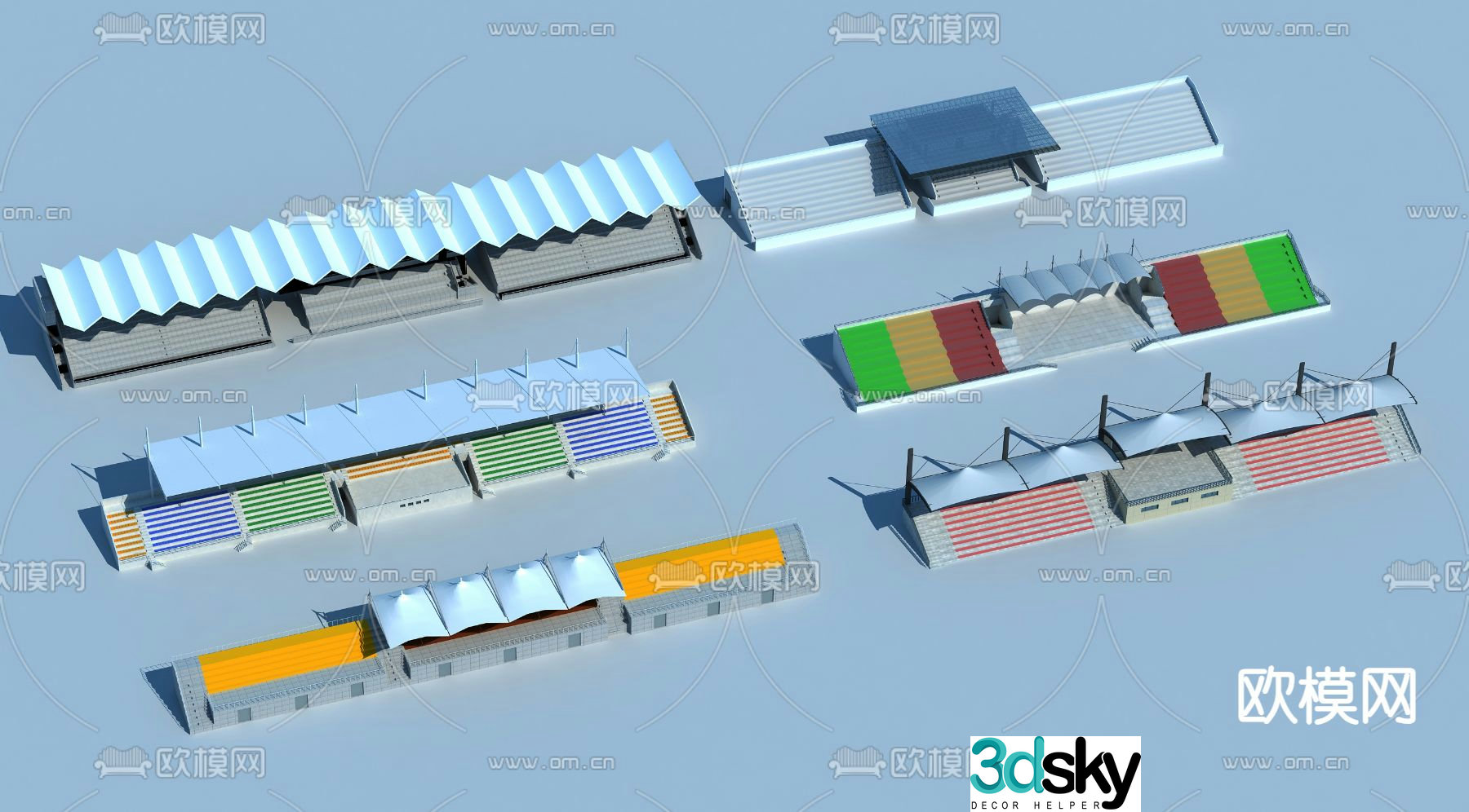 Sports stand, performance stand, flag stand 3d model