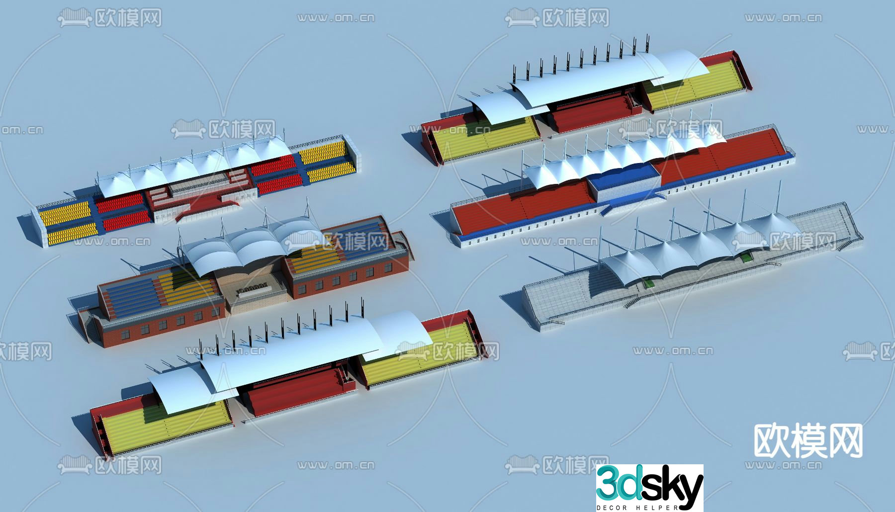 Sports stand, performance stand, flag stand 3d model