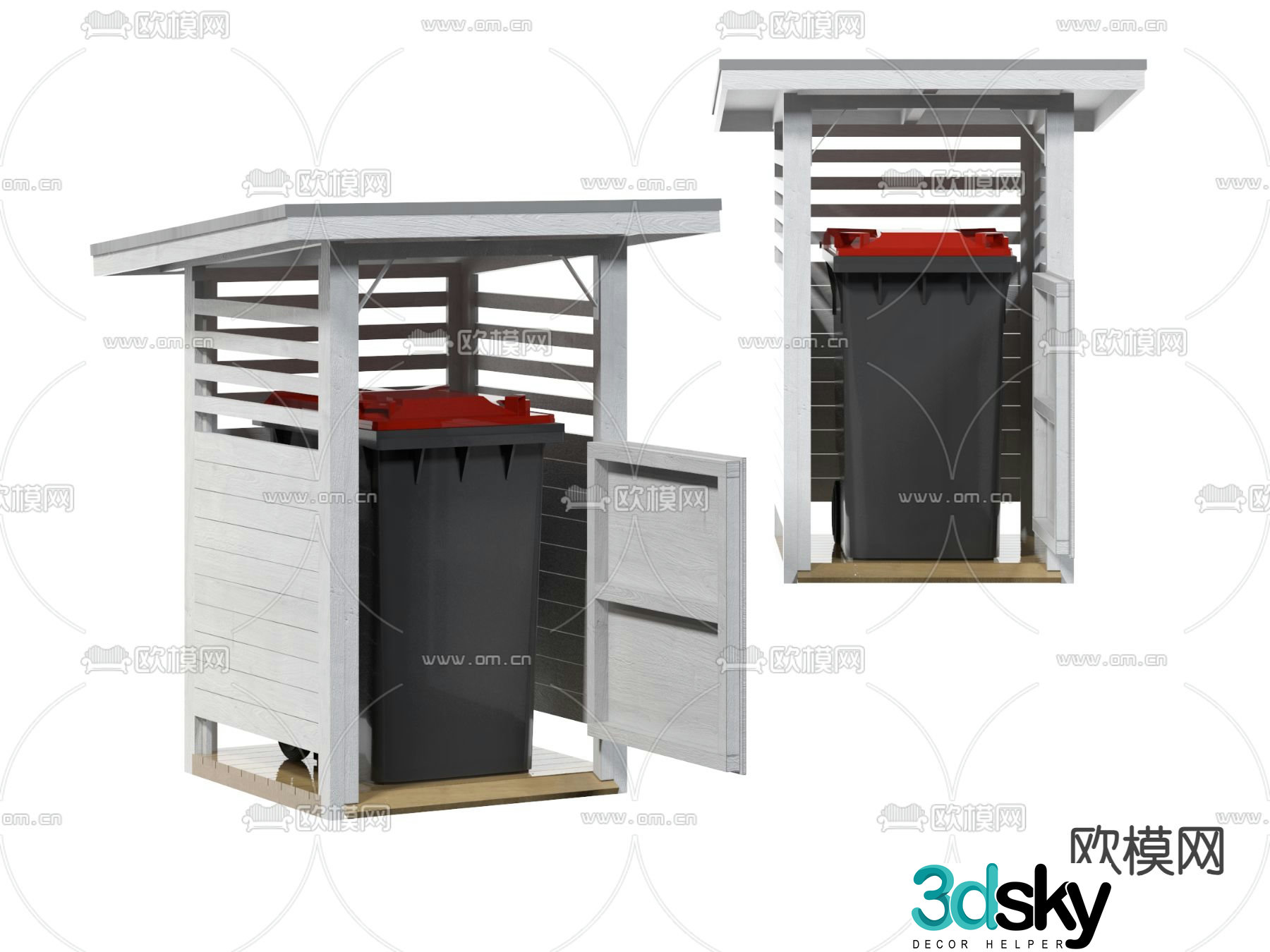 Outdoor trash can, public trash can, trash can 3d model
