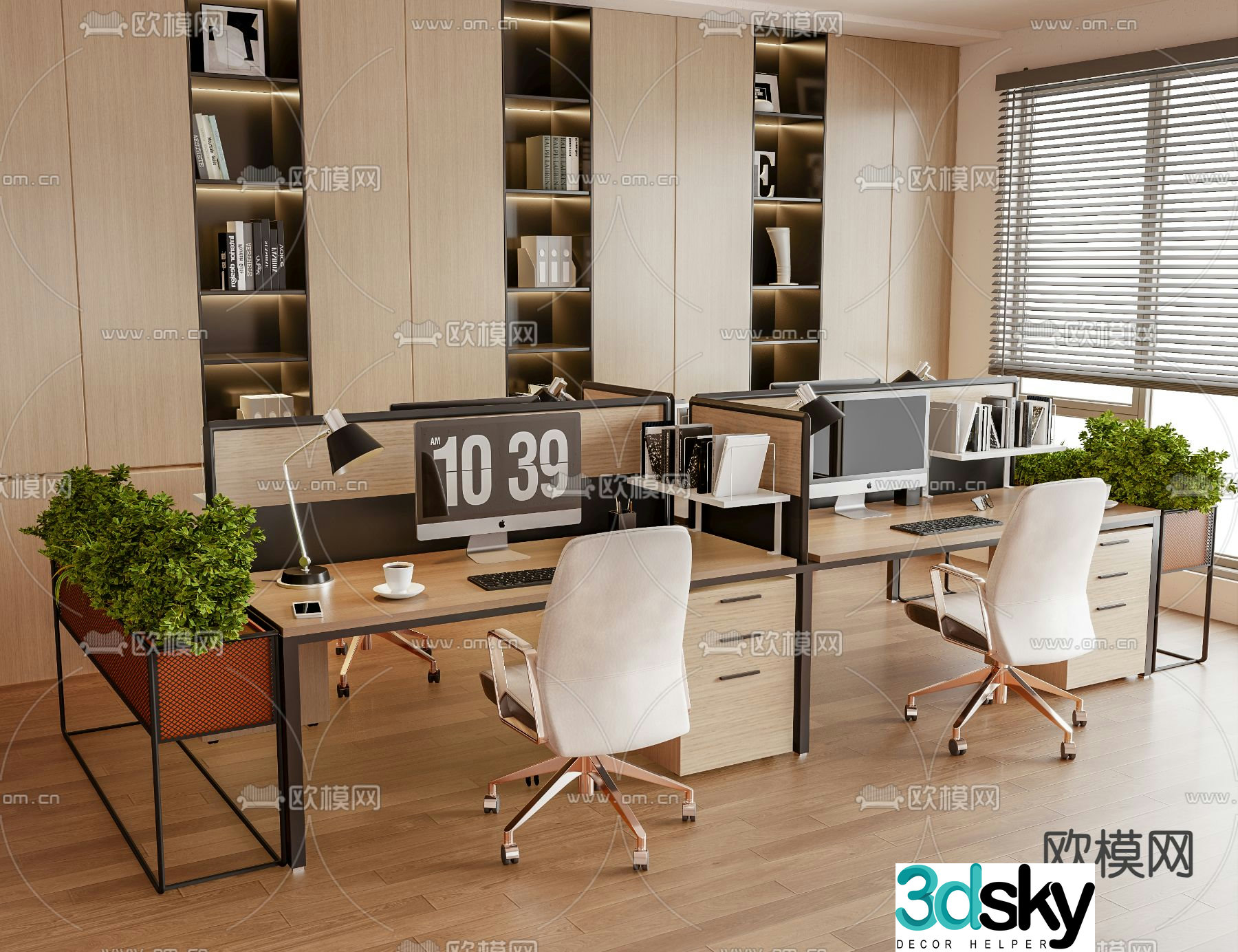 desk work station position card position 3d model