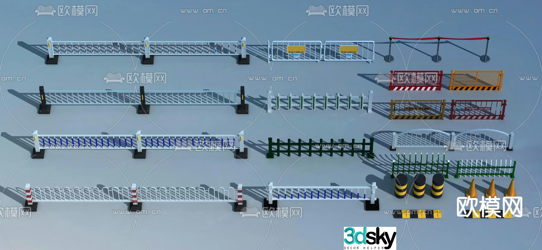 road guardrail isolation barrier speed bump anti-collision column 3d model