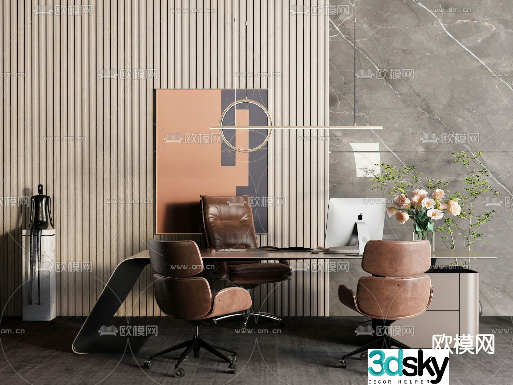 Executive desk executive desk boss desk 3D model