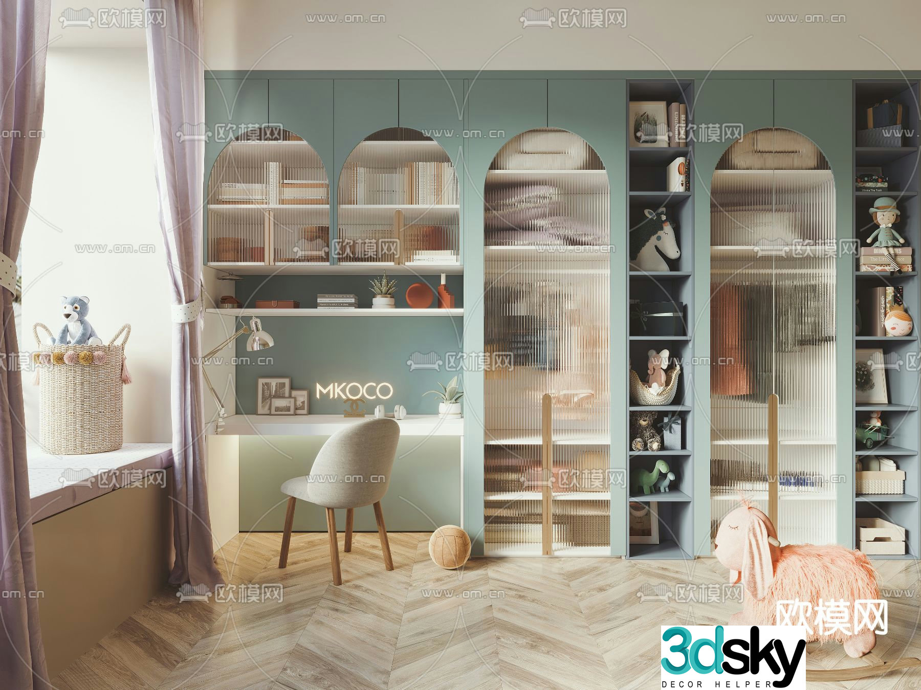 Children’s wardrobe toy cabinet 3d model