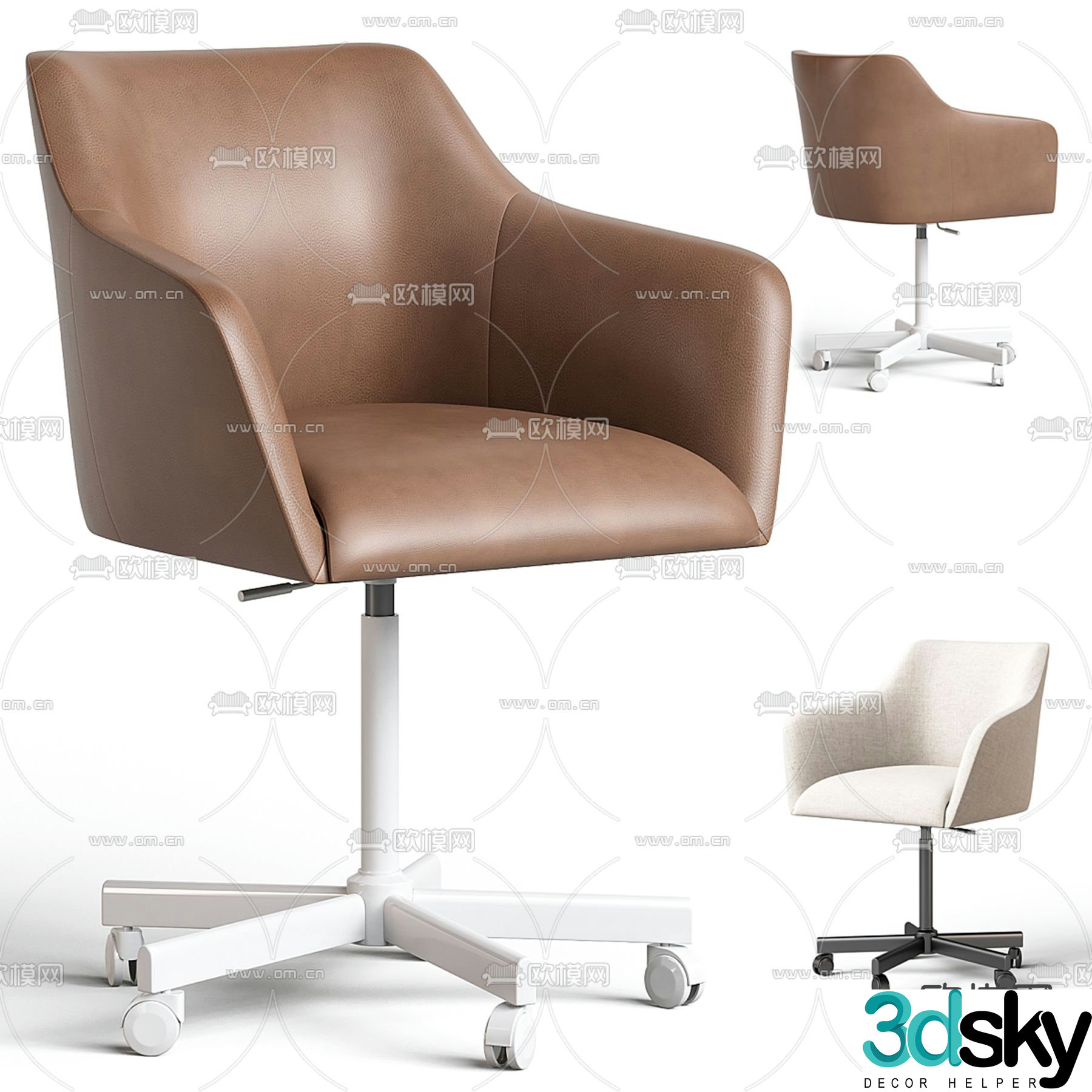 ikea office chair staff chair 3d model