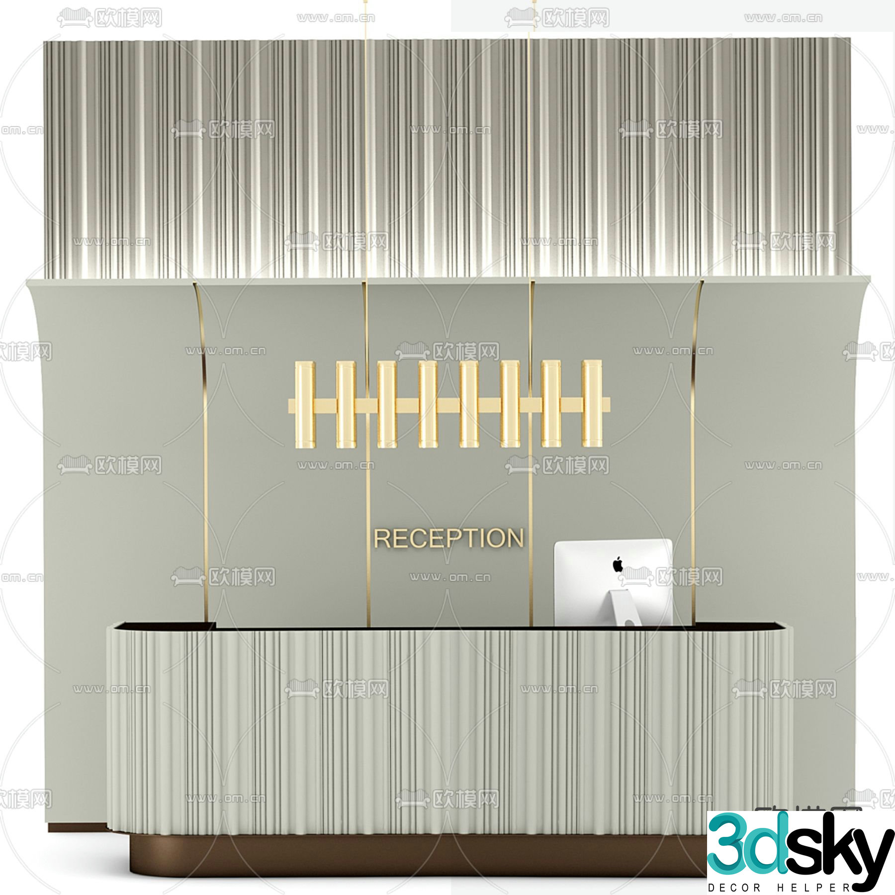 Front desk service desk reception desk information desk 3d model