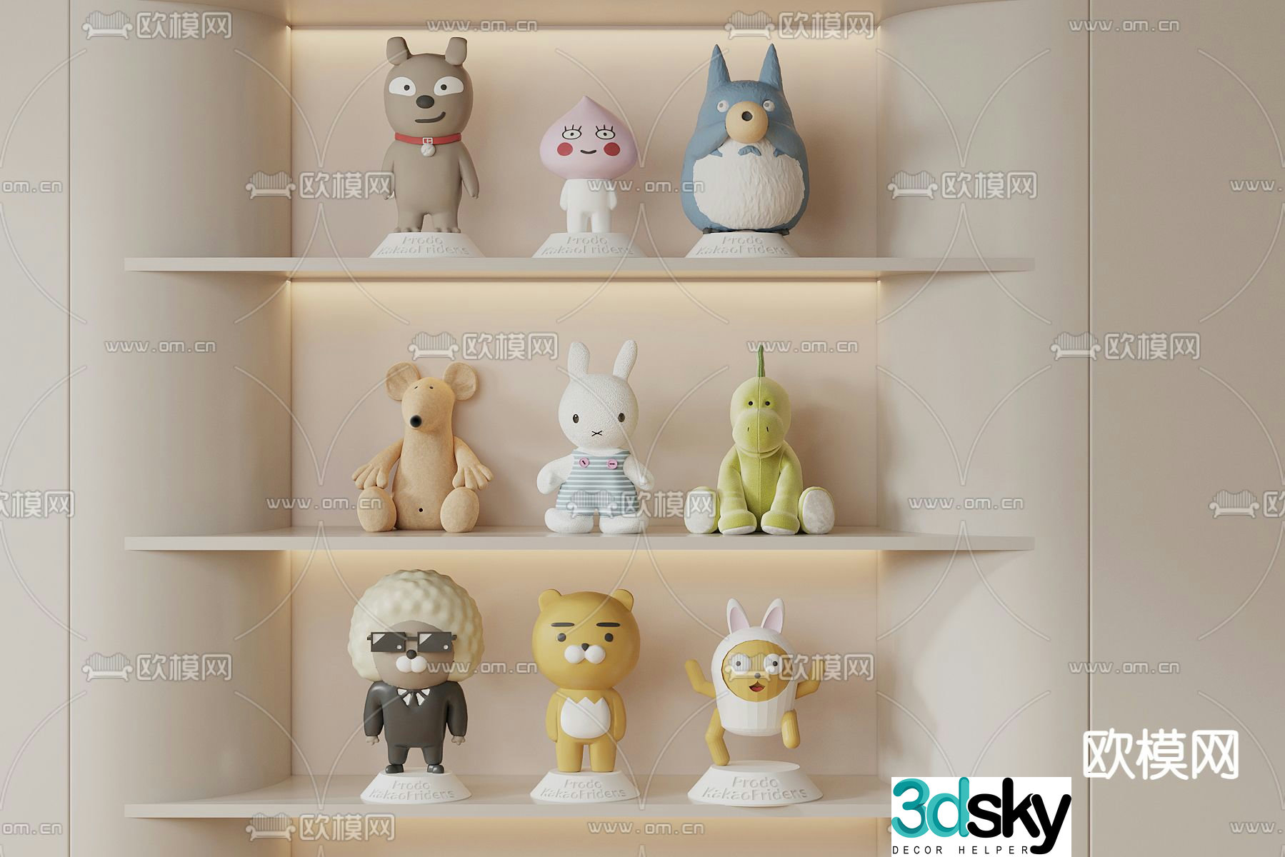 Plush toys dolls figures doll ornaments 3d model