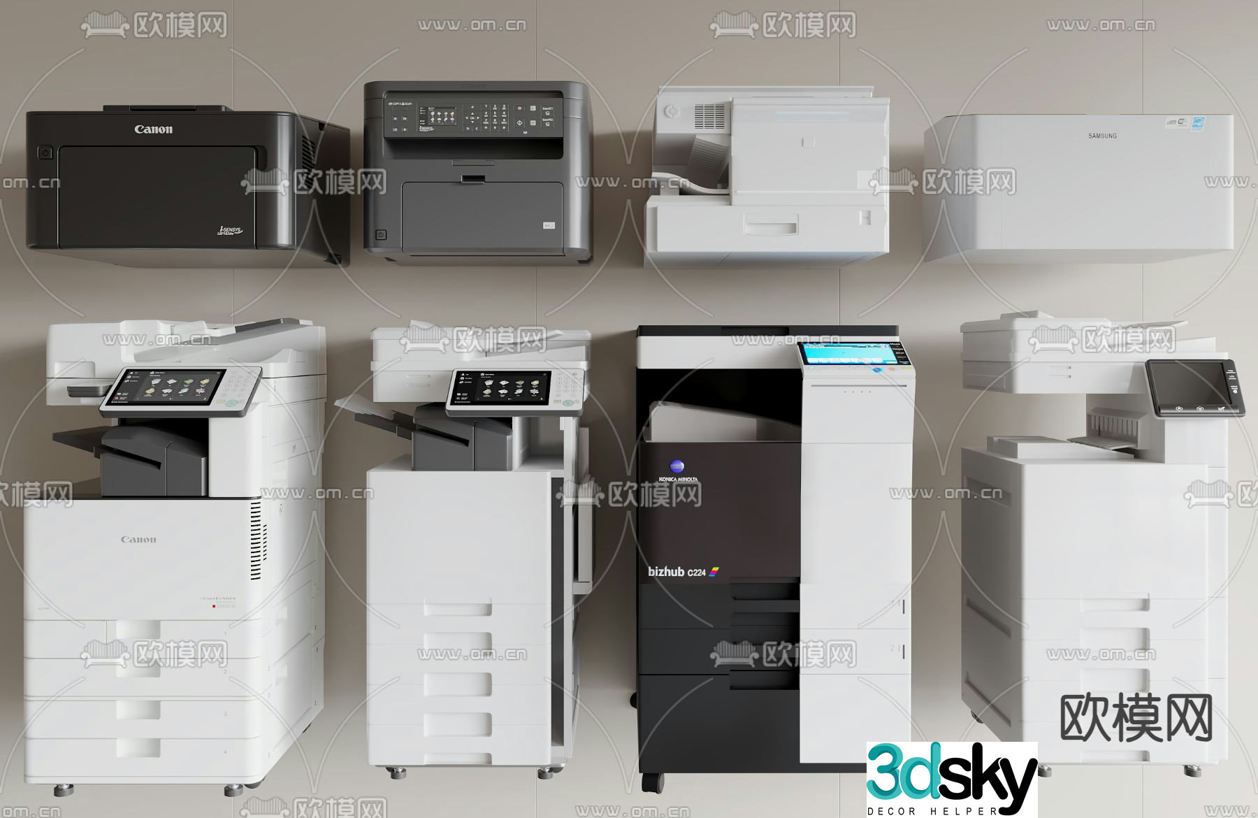 printer copier shredder 3d model