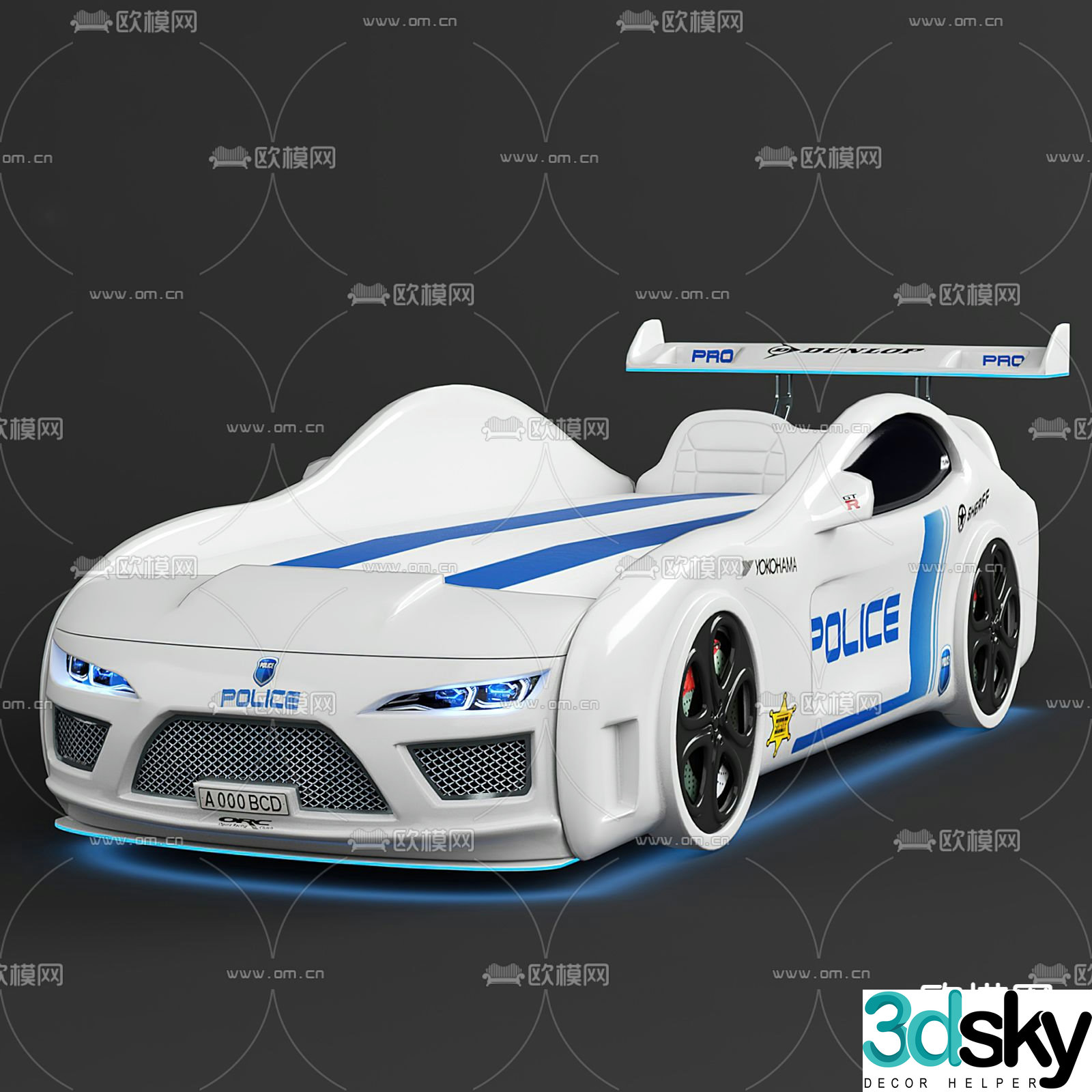 Children’s bed sports car bed 3d model