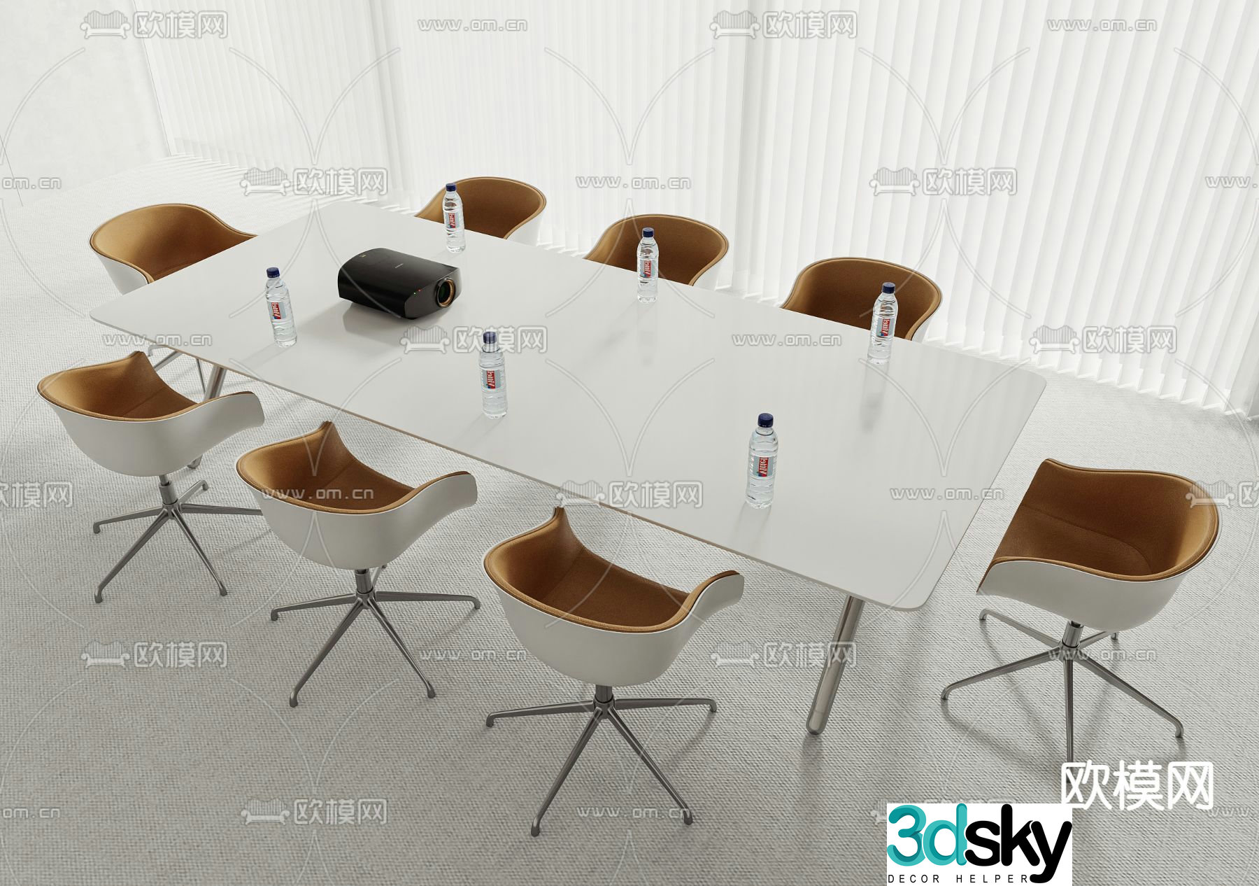 conference table conference table office desk 3d model