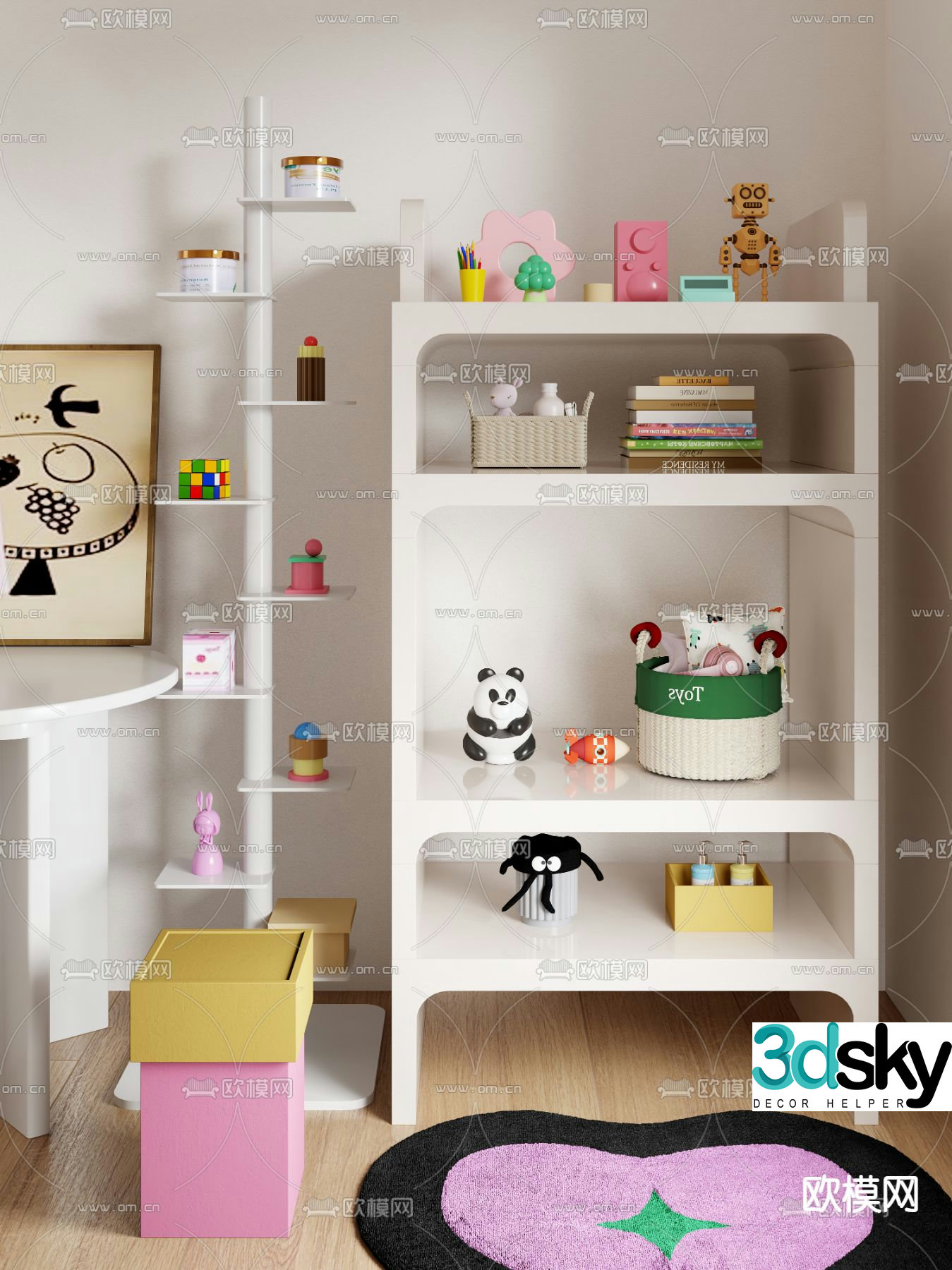 Children’s cabinet bookcase 3d model