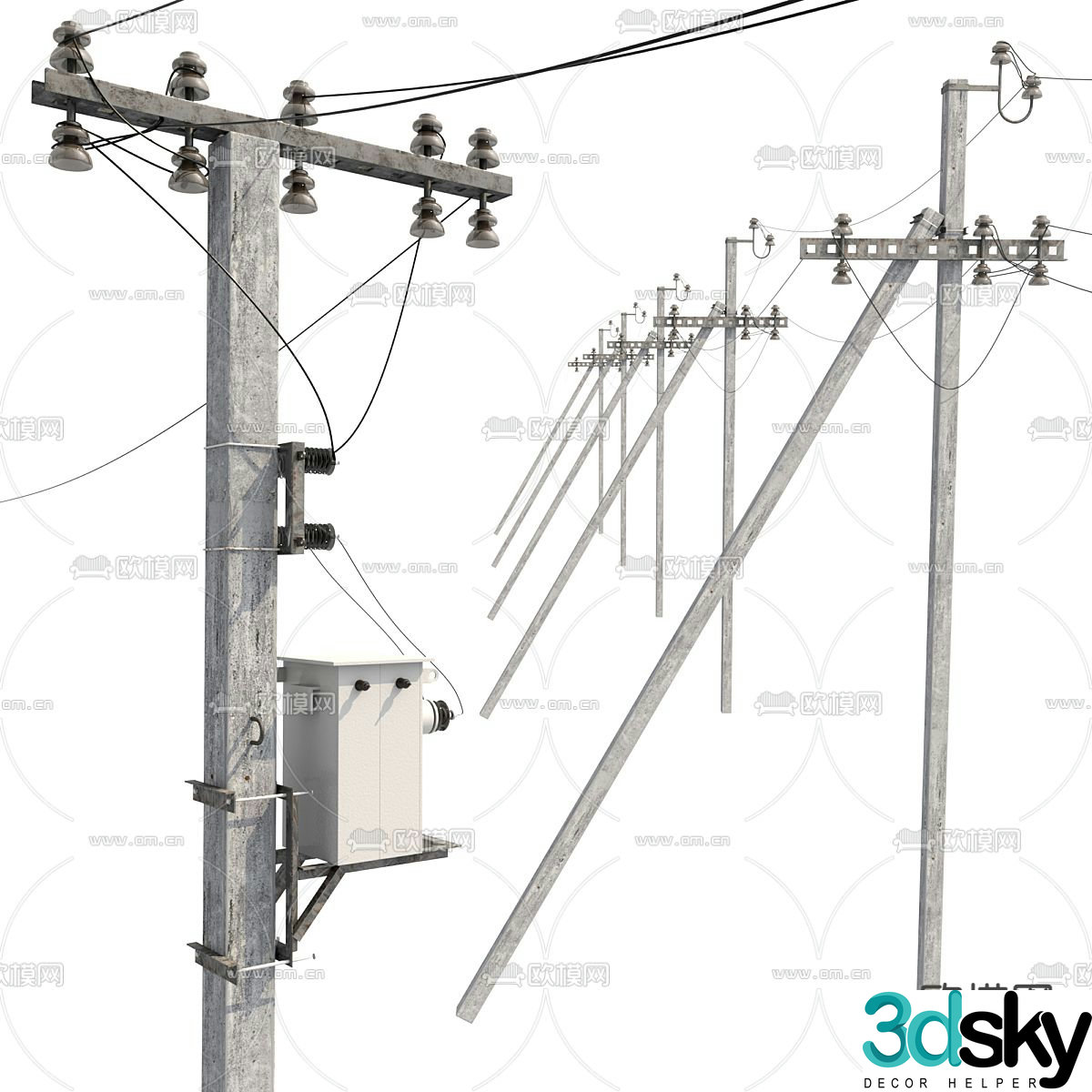 Telephone pole transformer 3d model