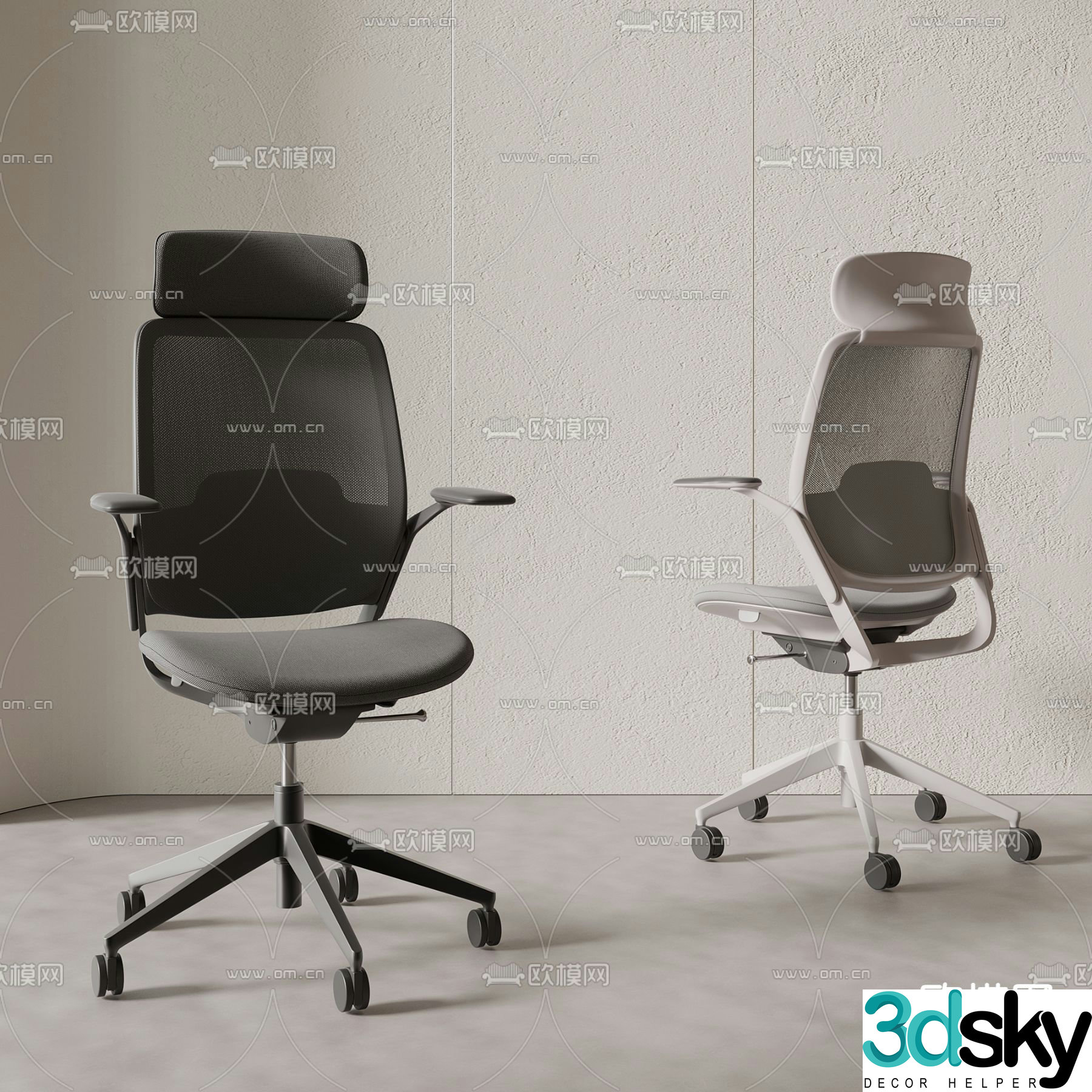 Office chair staff chair 3d model