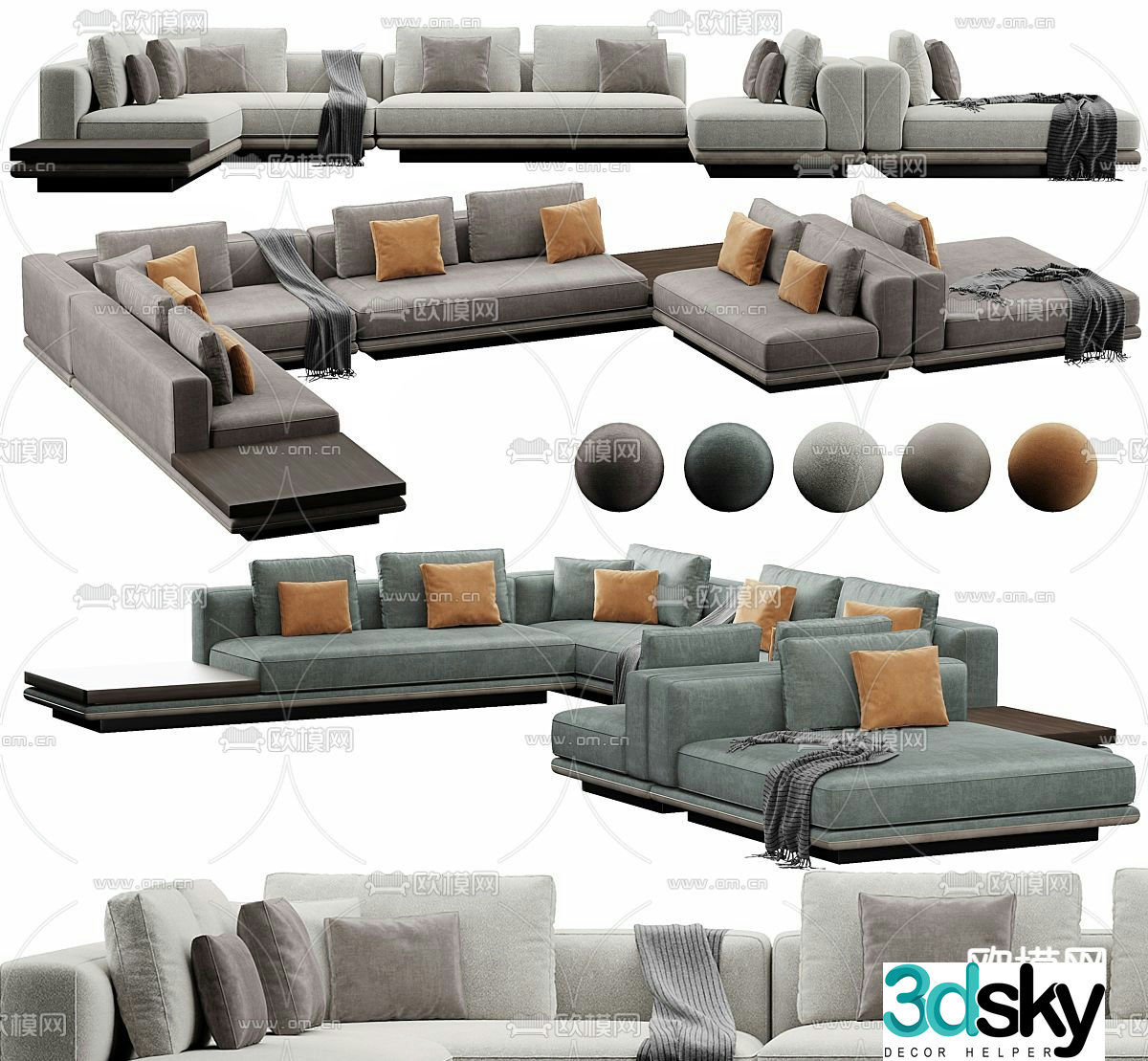 Public Sofa Lobby Sofa Modular Sofa 3D Model