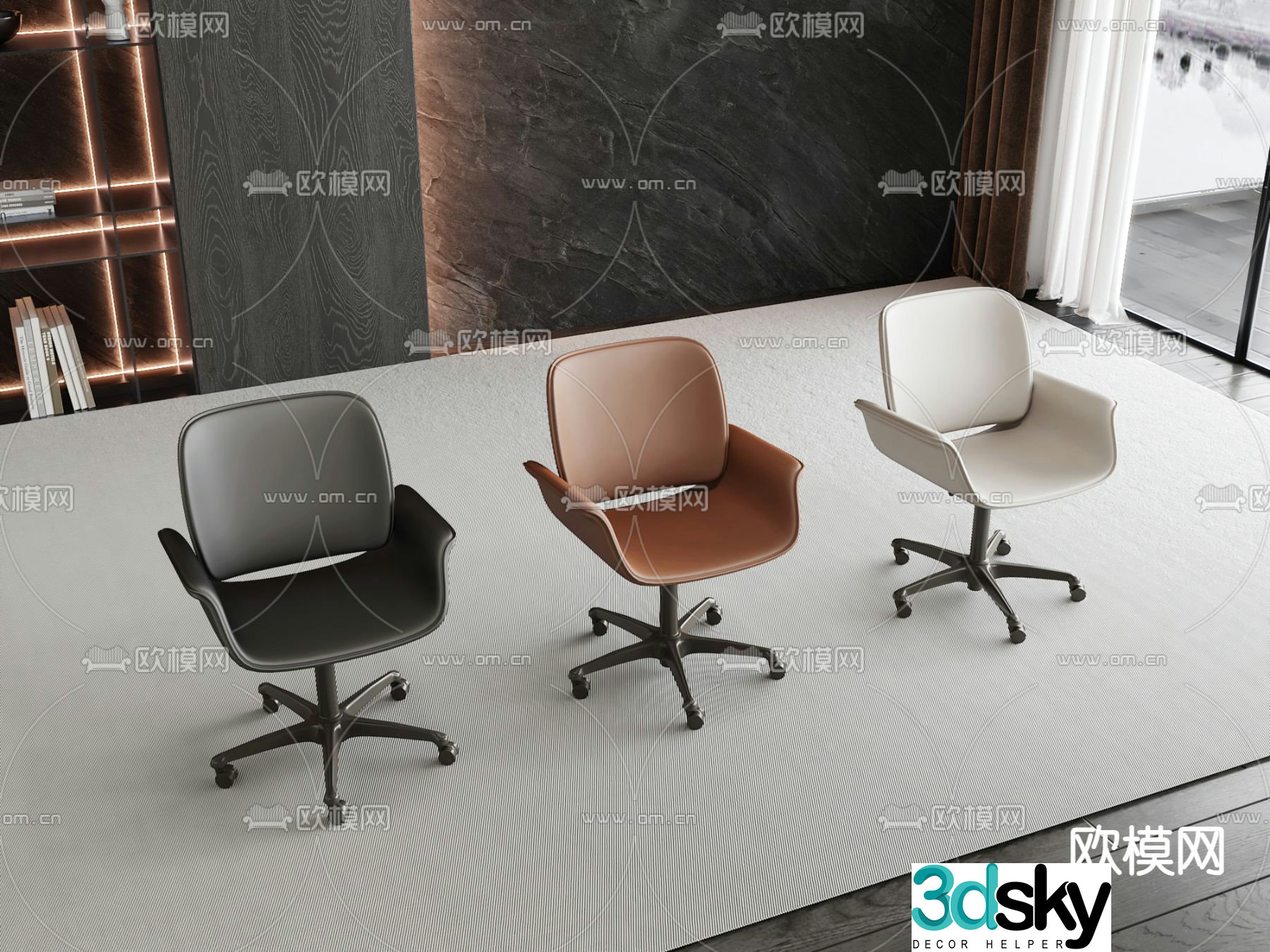 Swan chair office chair conference chair training chair class chair 3D model