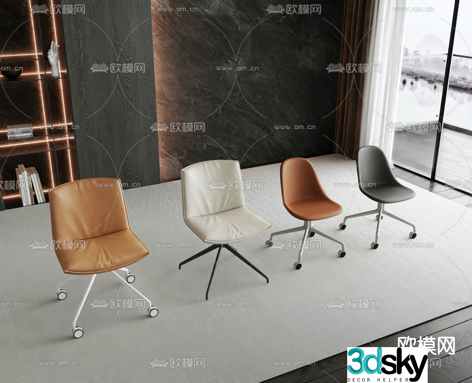 Office chair conference chair training chair class chair 3d model