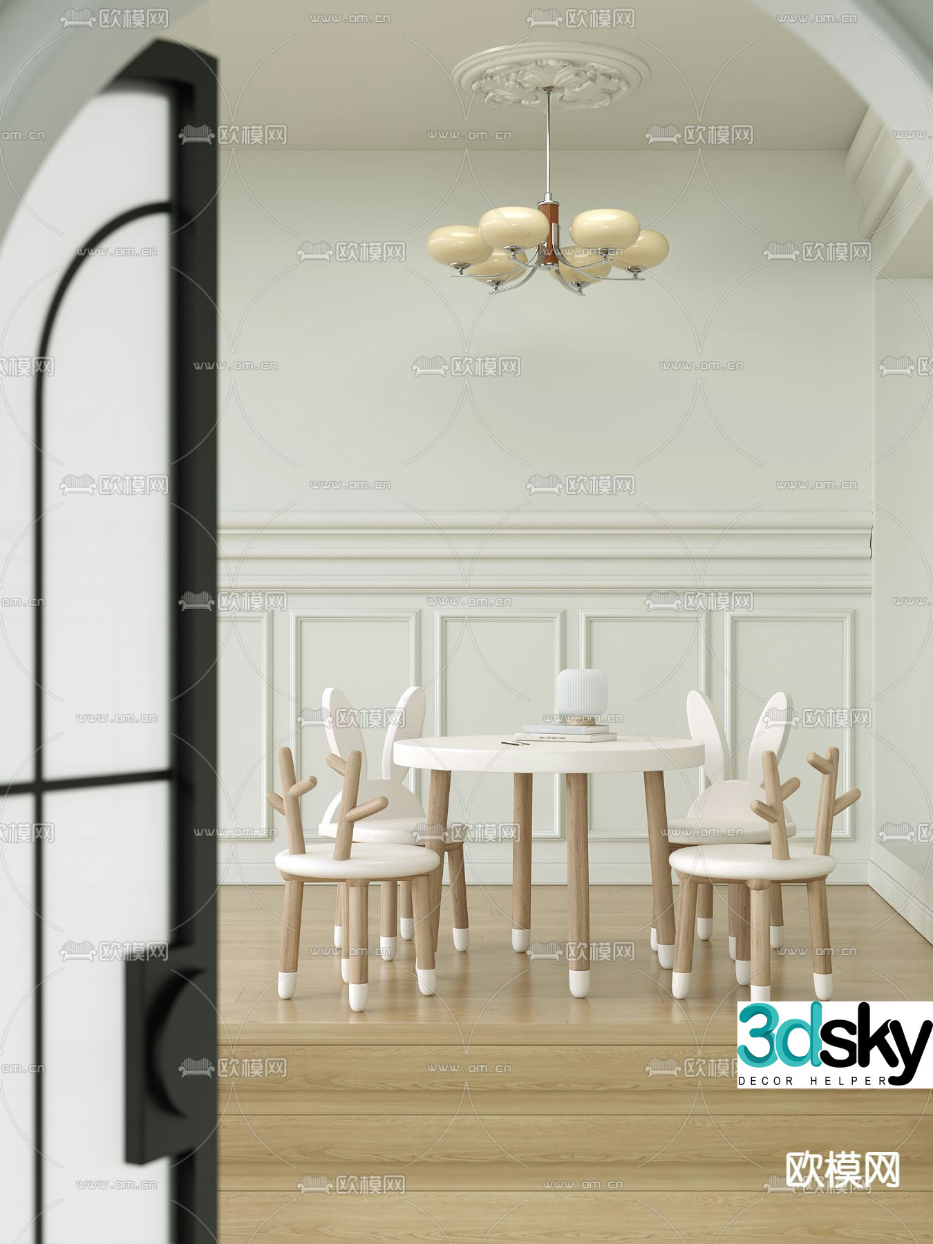 Children’s table and chair 3d model