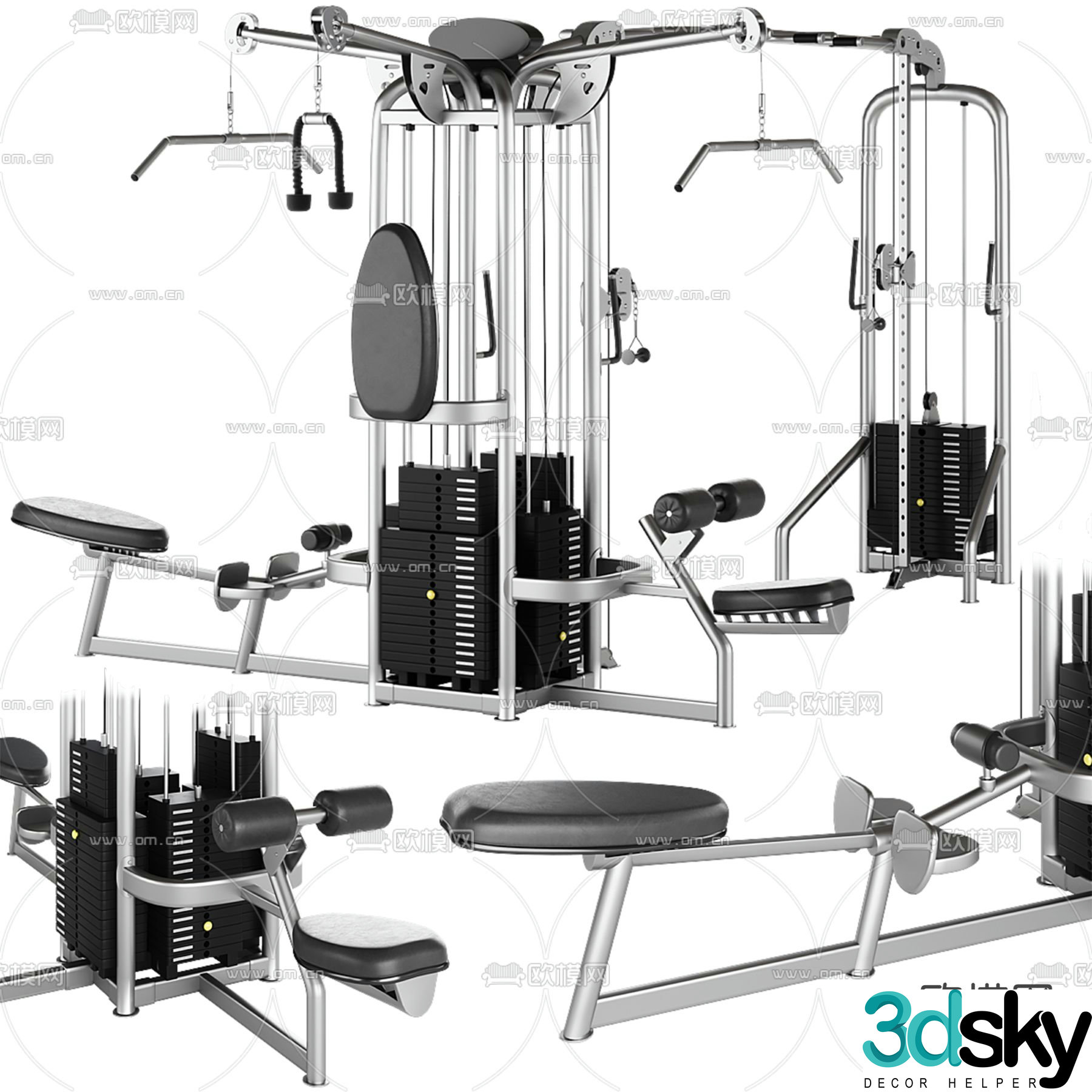 Fitness equipment multifunctional training machine 3d model