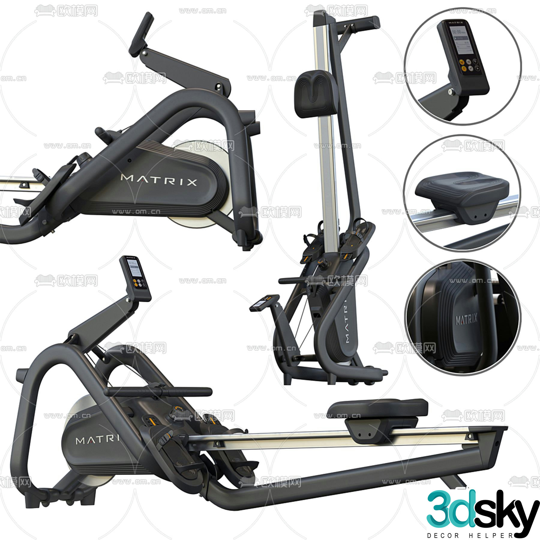Fitness equipment elliptical trainer 3d model