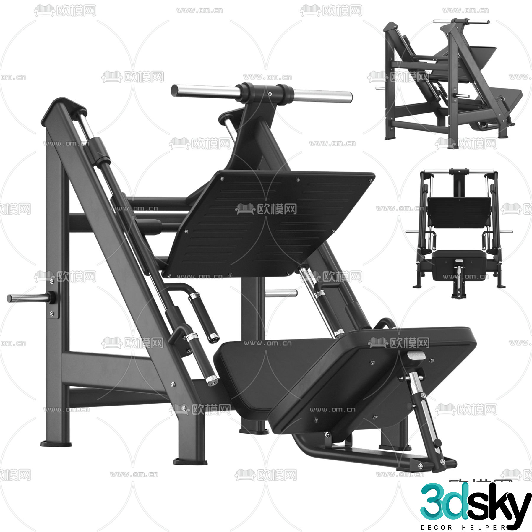 Fitness equipment inverted pedal machine trainer 3d model