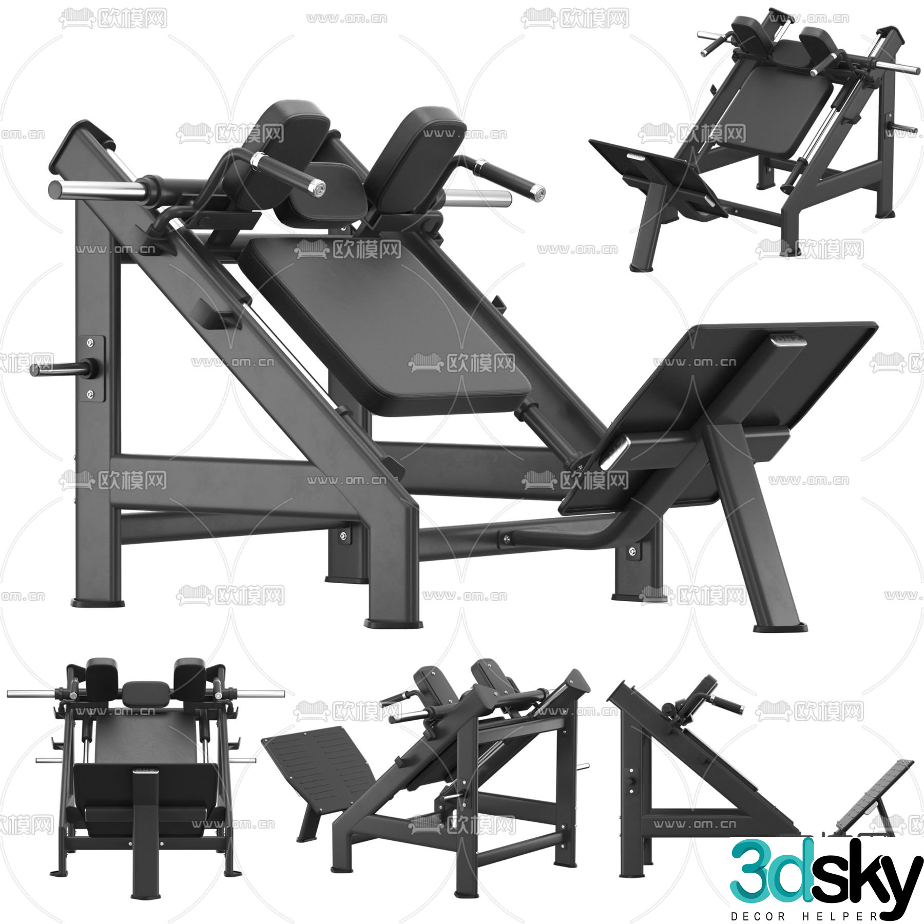 Fitness equipment inverted pedal machine trainer 3d model