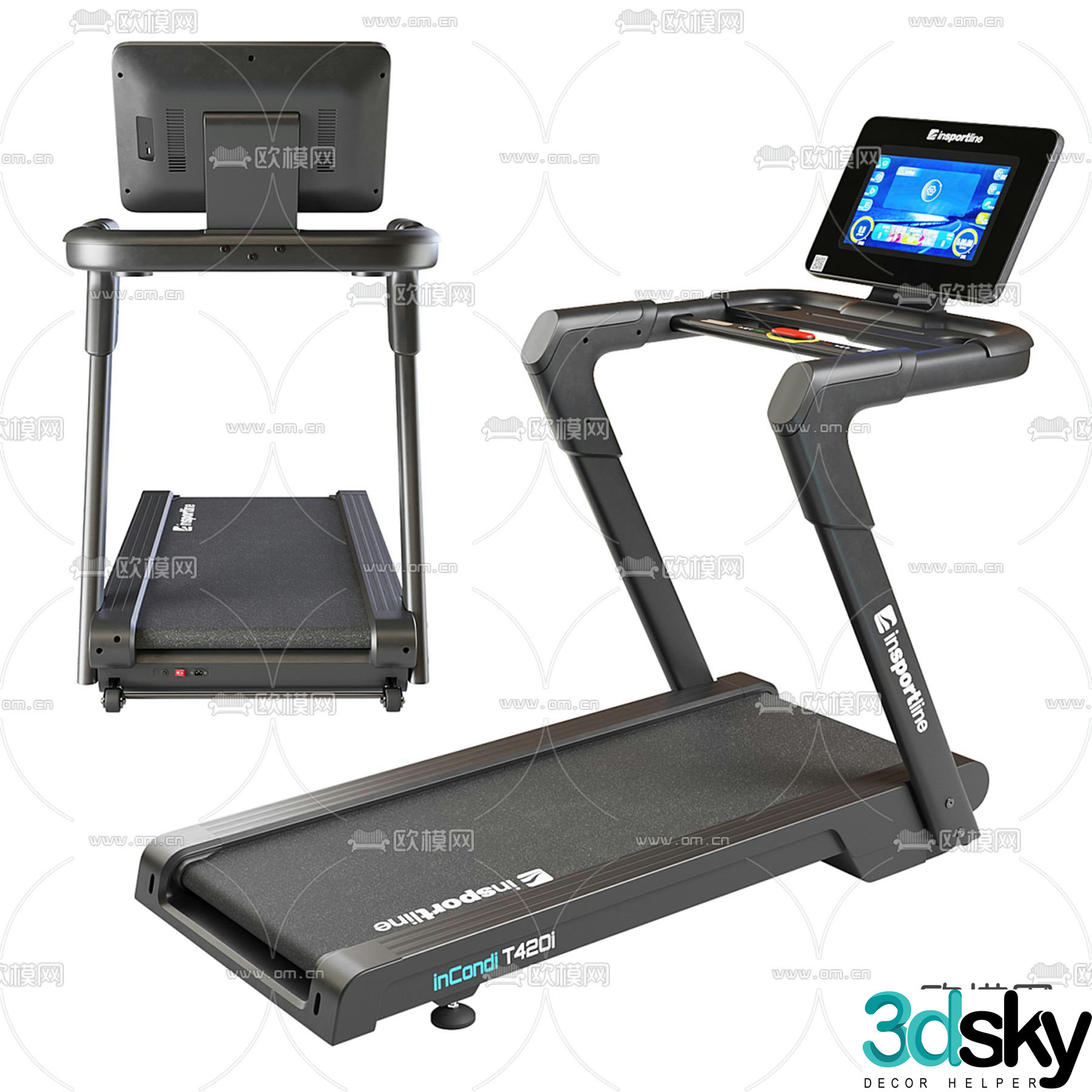 Treadmill fitness equipment 3d model
