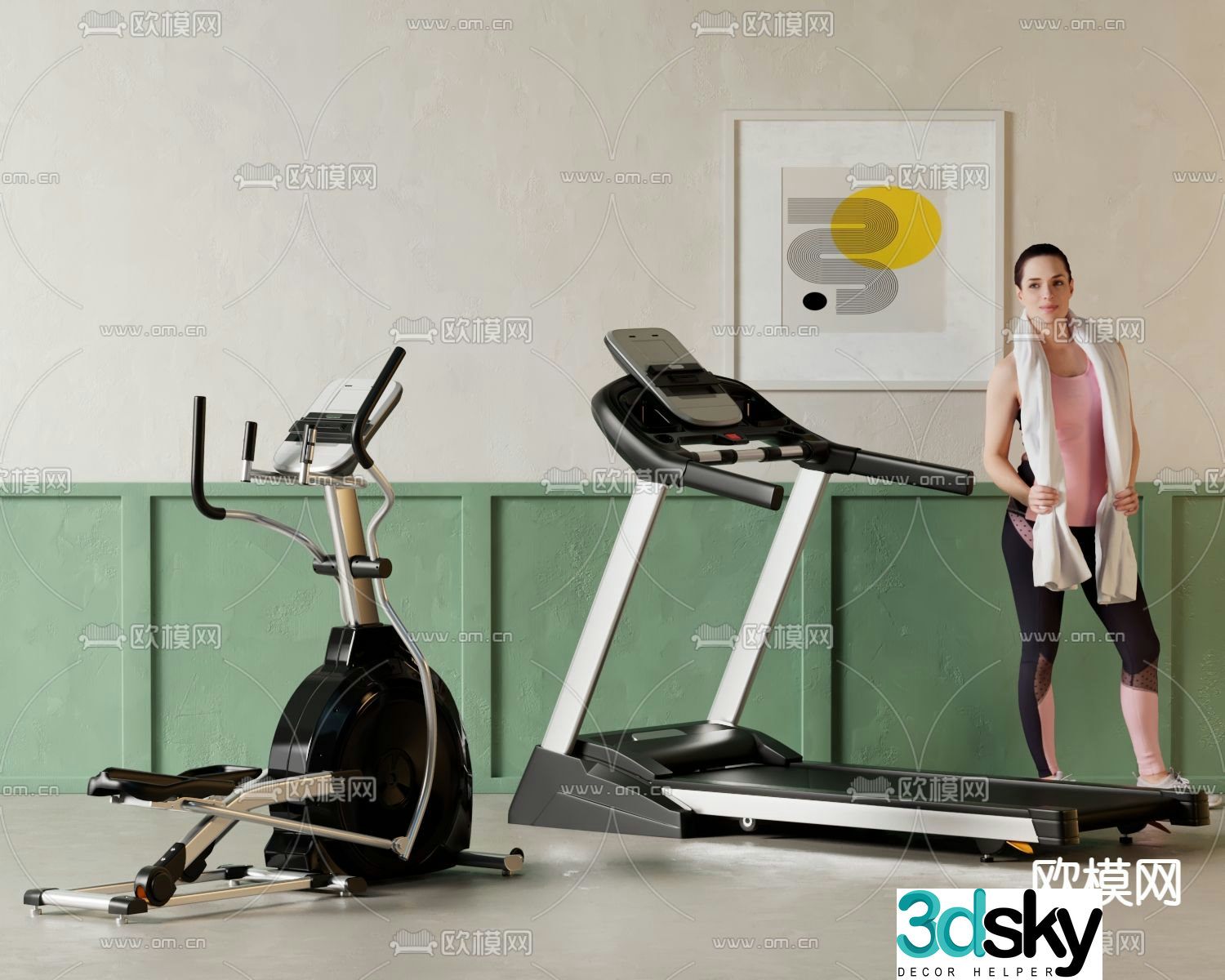 Treadmill spinning 3d model