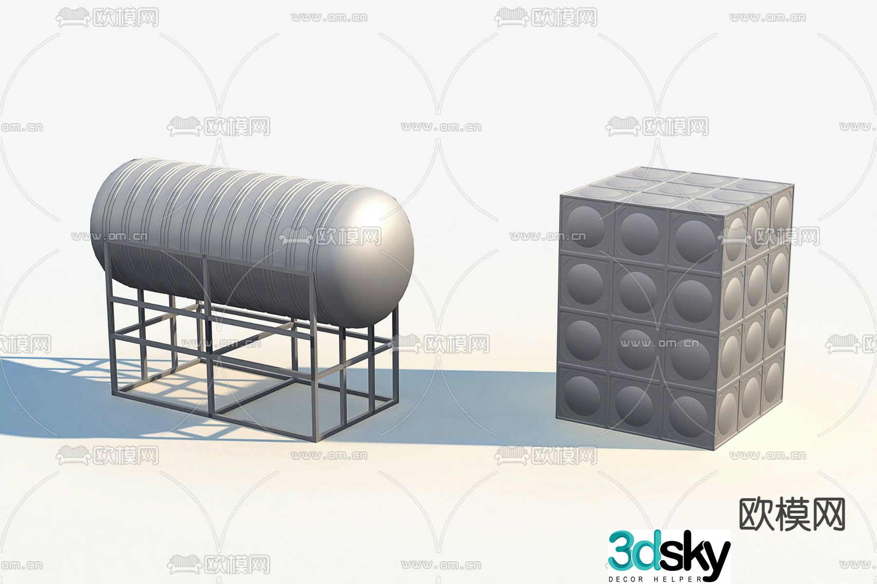 Water tower, water storage tank, water storage bucket, roof water tank 3D model