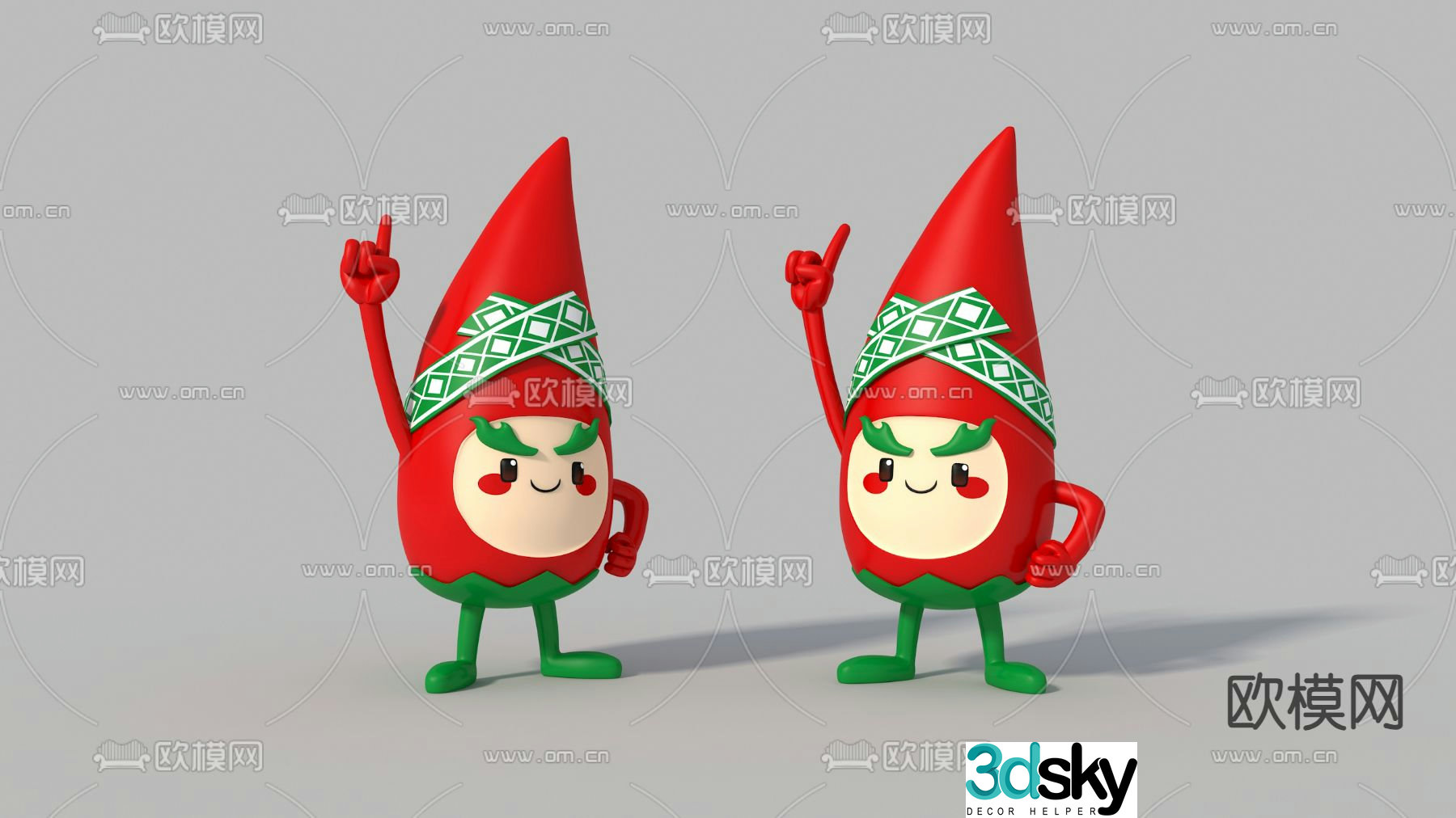 Chili pepper doll toy doll figure 3d model