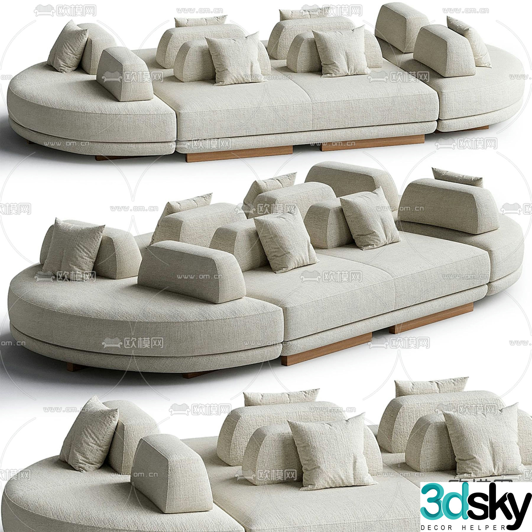 Architonic modular sofa public sofa 3d model