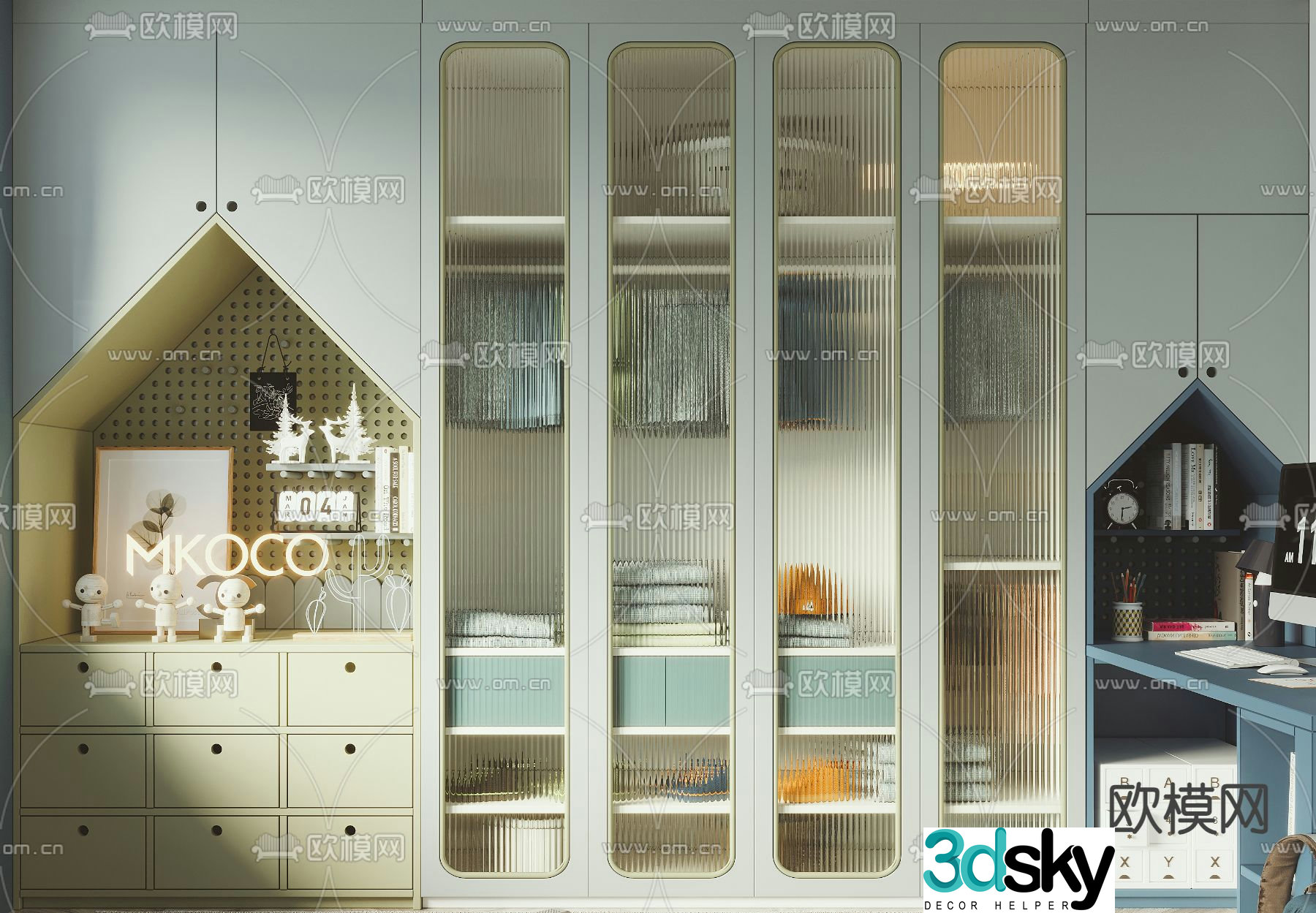 Children’s wardrobe toy cabinet 3d model
