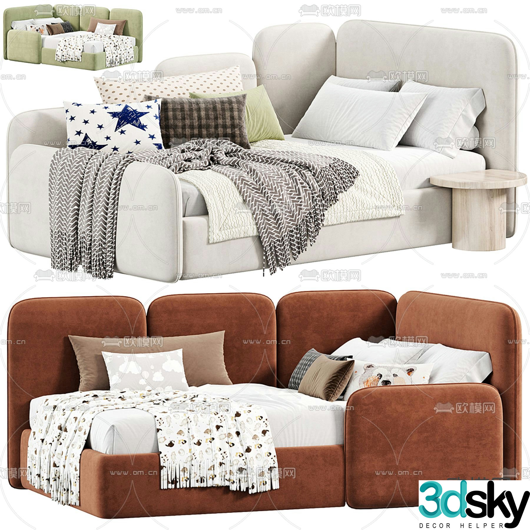 Children’s bed sofa bed 3d model