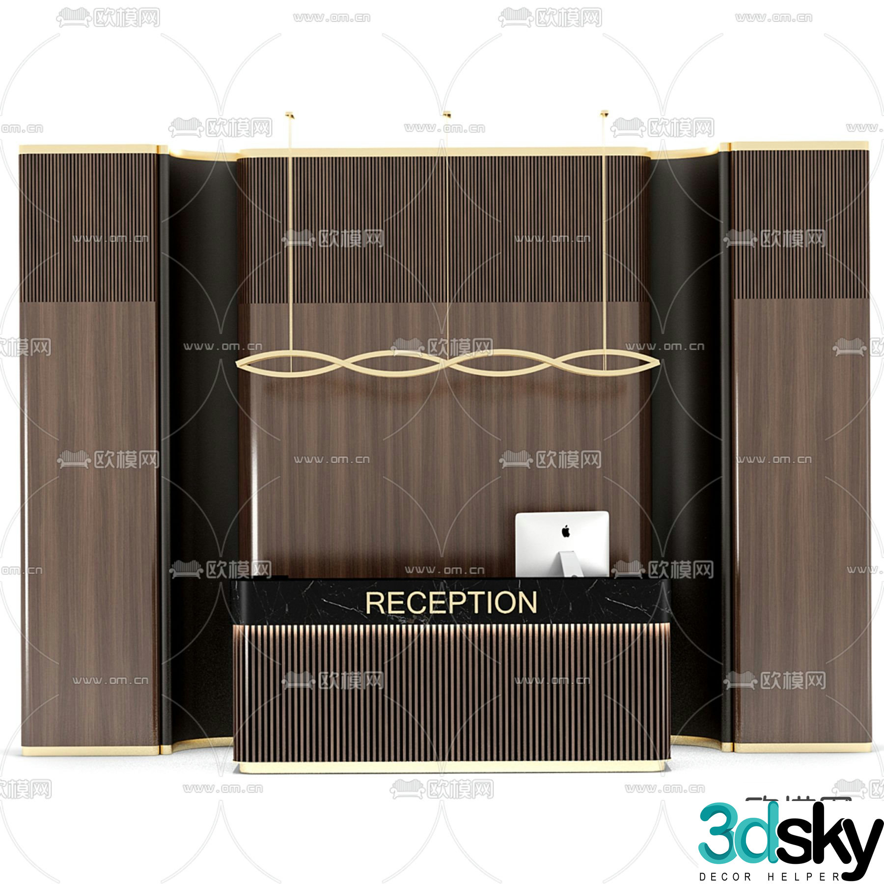 Front desk service desk reception desk information desk 3d model