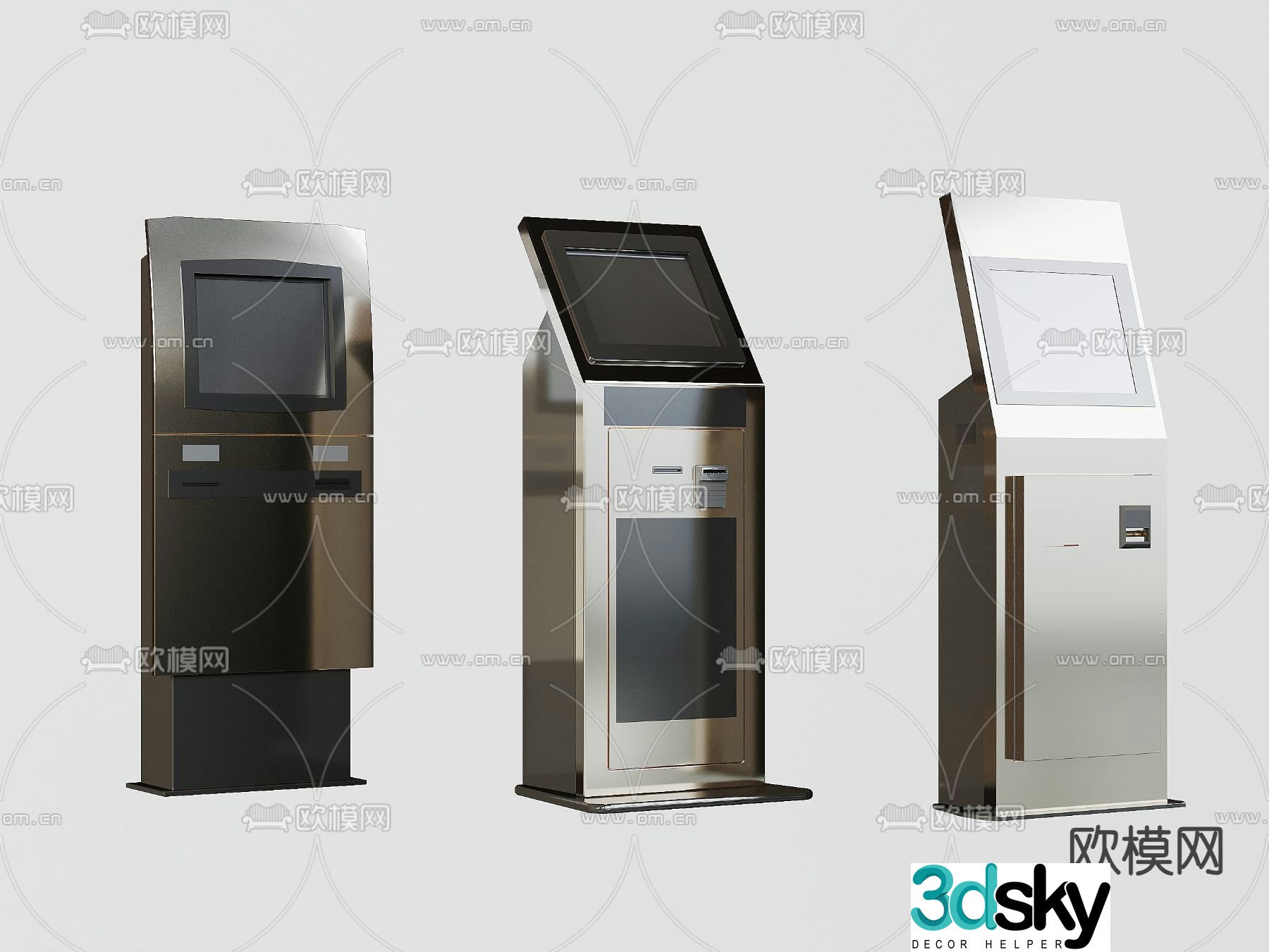 ATM, touch all-in-one machine, number taking machine, number calling machine 3D model