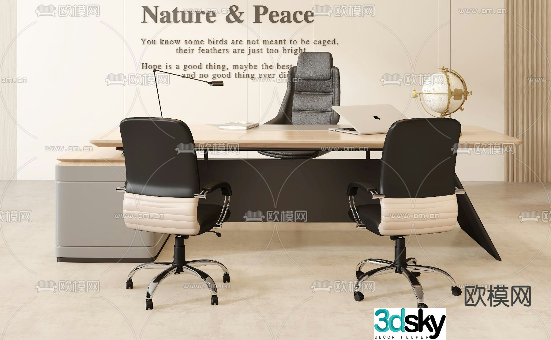 Executive desk boss desk executive desk 3d model